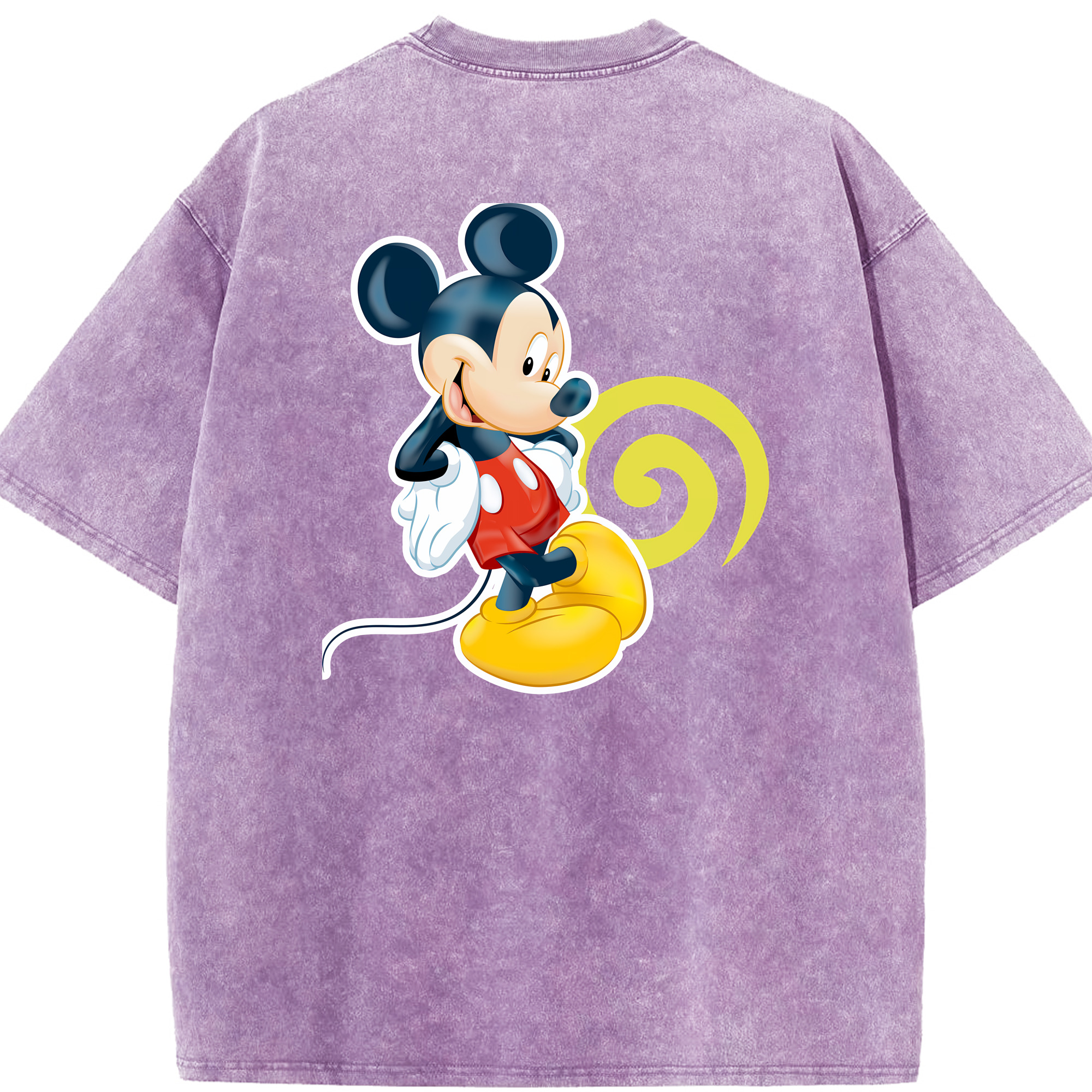 （画像用） ミッキーマウス Mickey Mouse 綿100% ヴィンテージ風 半袖Tシャツ（背面プリント）