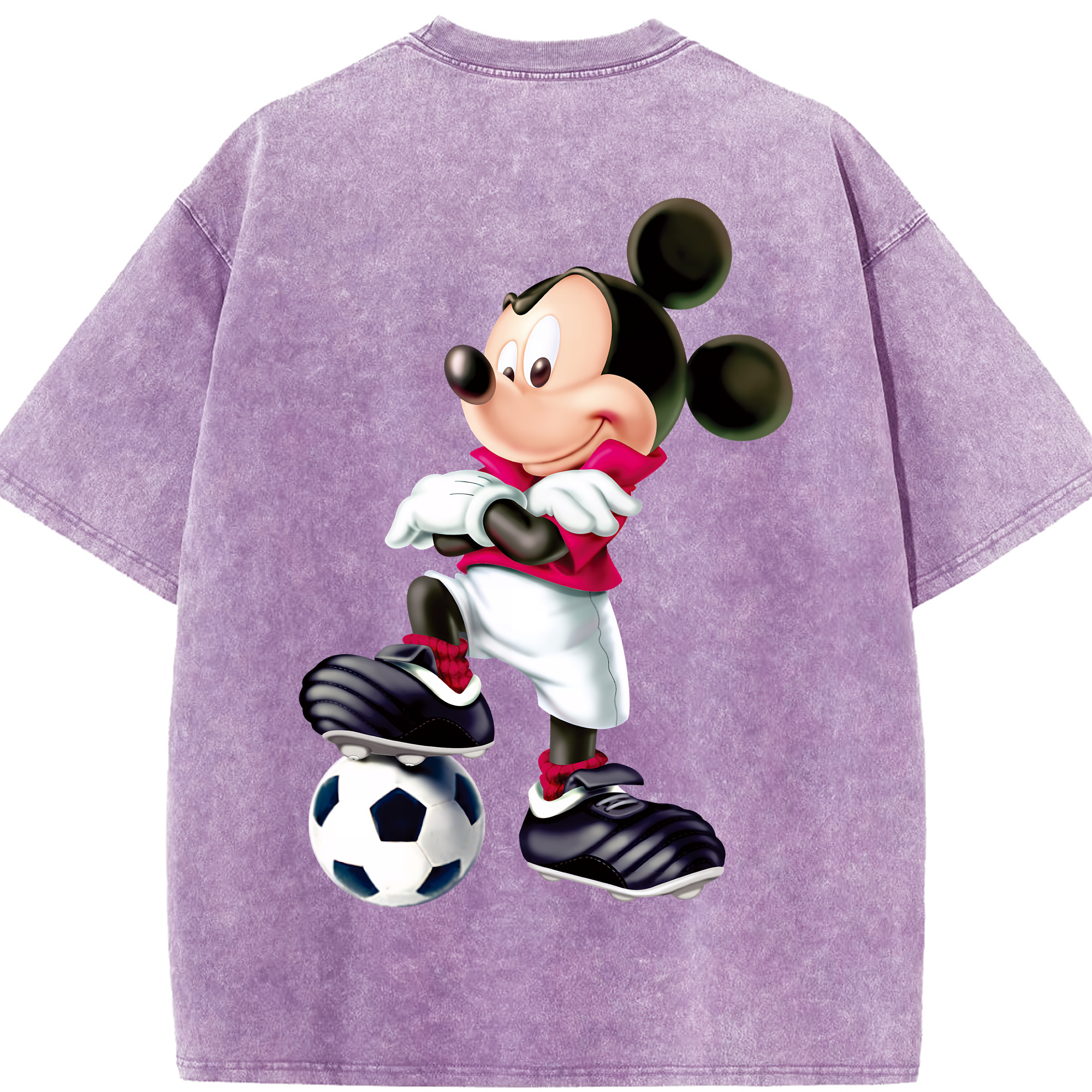 （画像用） ミッキーマウス Mickey Mouse 綿100% ヴィンテージ風 半袖Tシャツ（背面プリント）