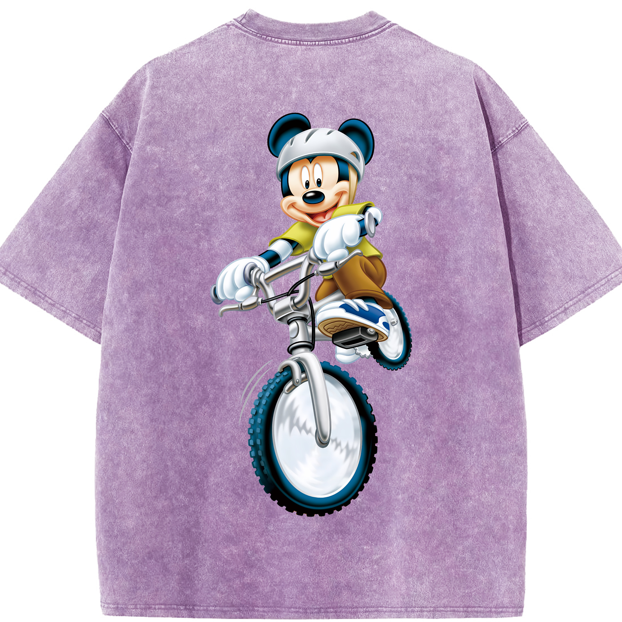 （画像用） ミッキーマウス Mickey Mouse 綿100% ヴィンテージ風 半袖Tシャツ（背面プリント）
