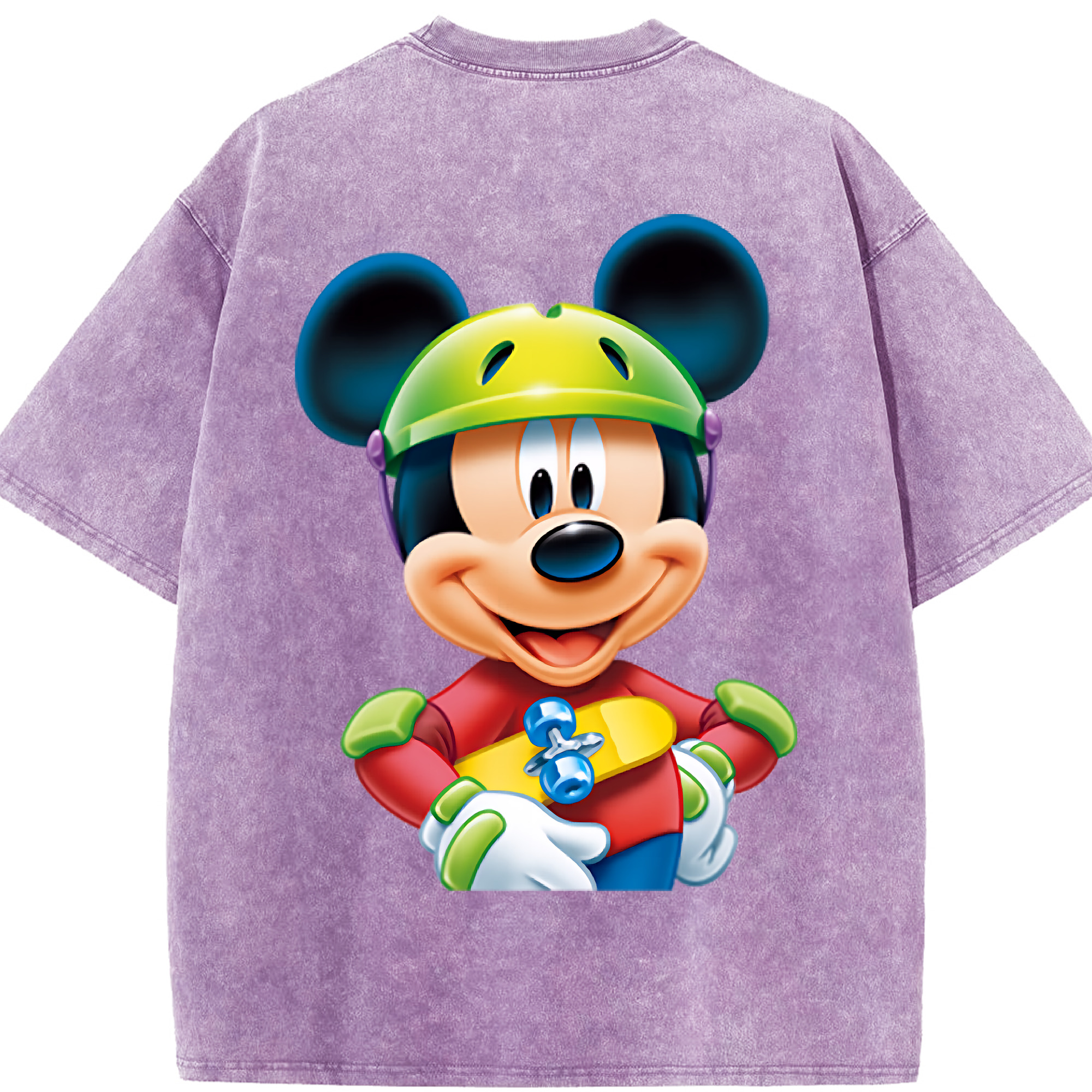 （画像用） ミッキーマウス Mickey Mouse 綿100% ヴィンテージ風 半袖Tシャツ（背面プリント）