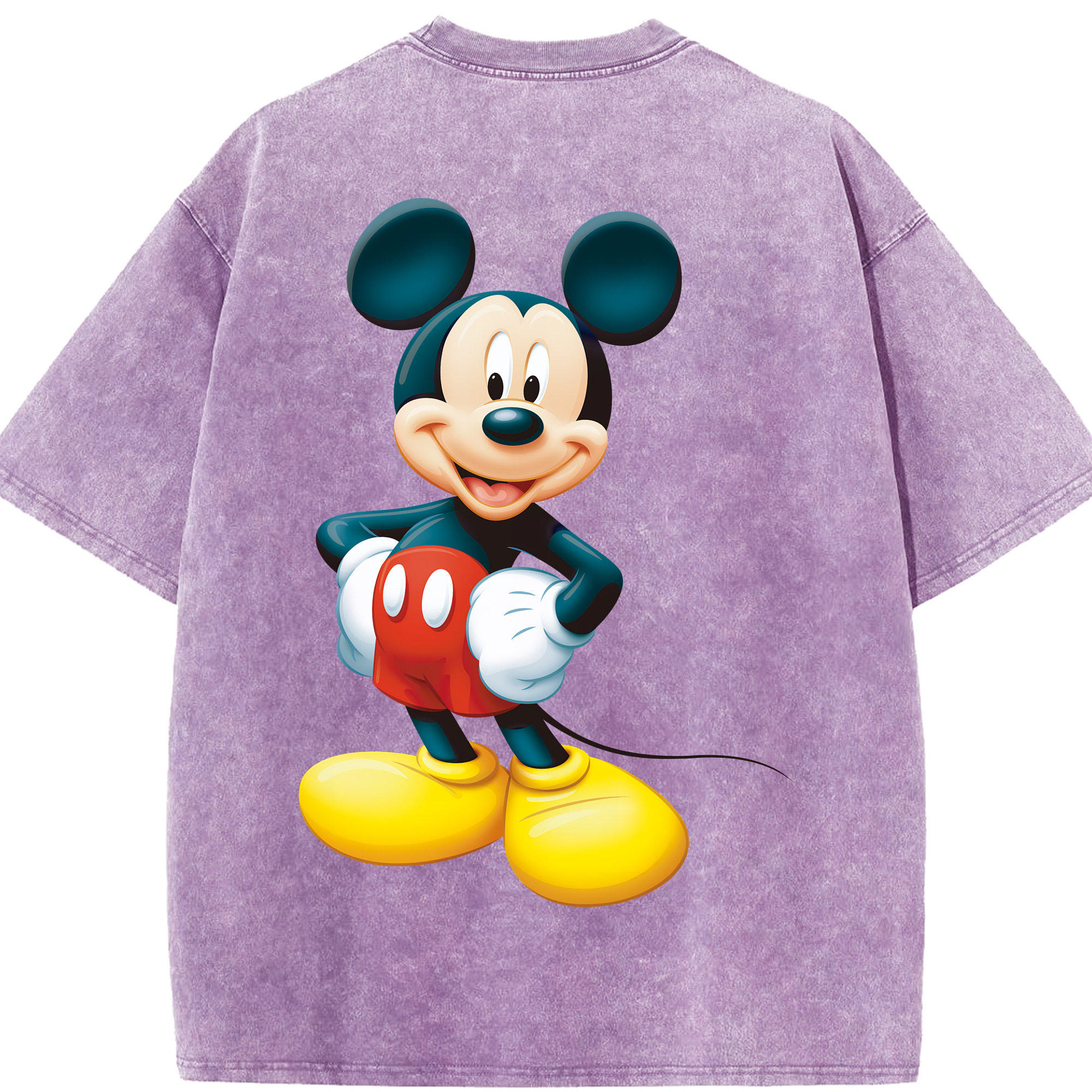 （画像用） ミッキーマウス Mickey Mouse 綿100% ヴィンテージ風 半袖Tシャツ（背面プリント）