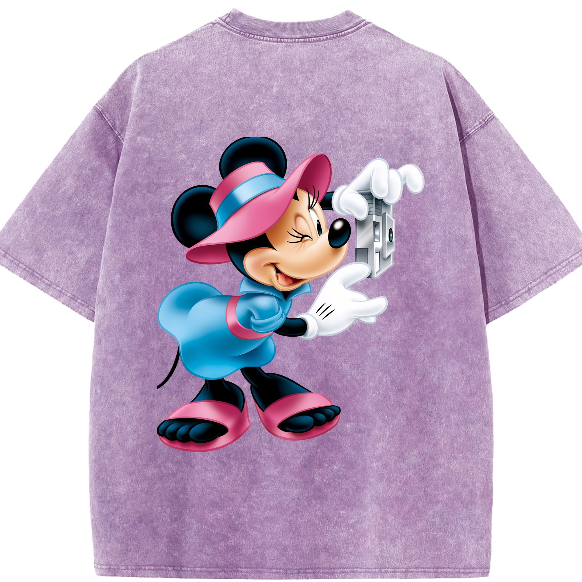 （画像用） ミッキーマウス Mickey Mouse 綿100% ヴィンテージ風 半袖Tシャツ（背面プリント）