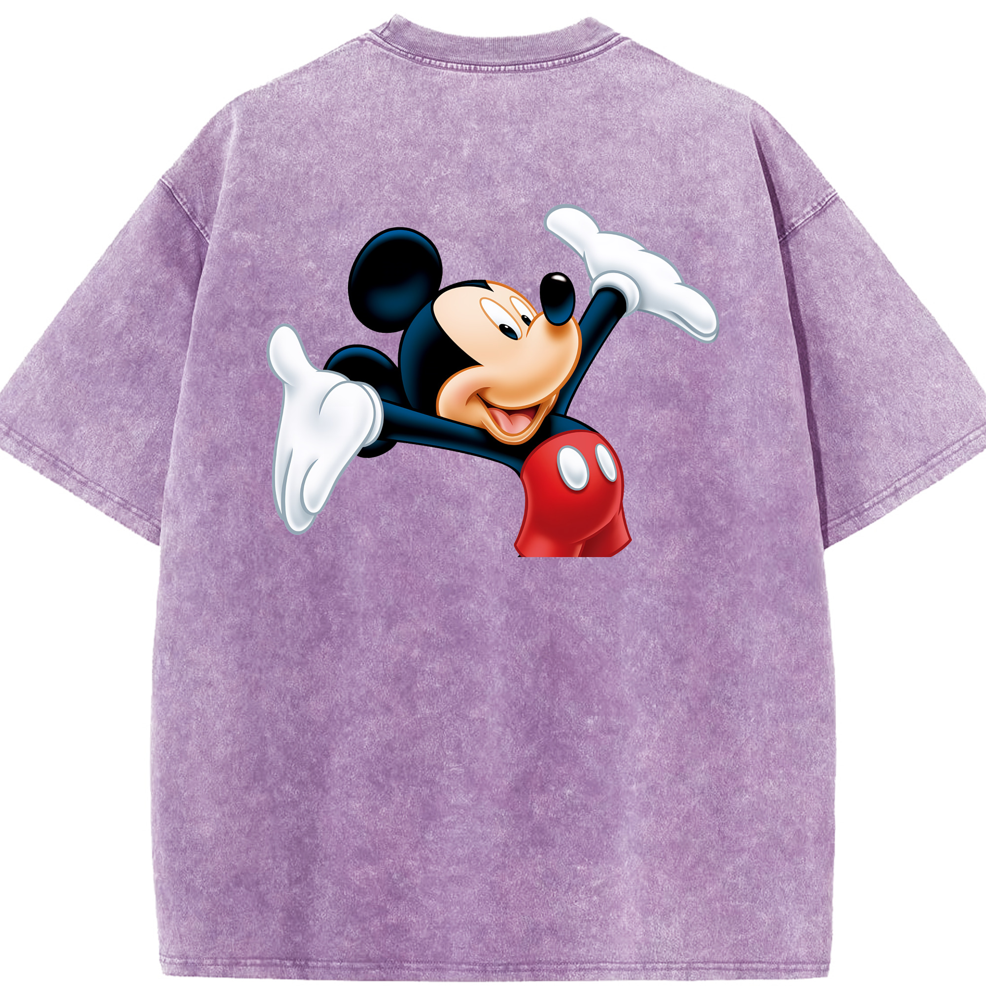 （画像用） ミッキーマウス Mickey Mouse 綿100% ヴィンテージ風 半袖Tシャツ（背面プリント）