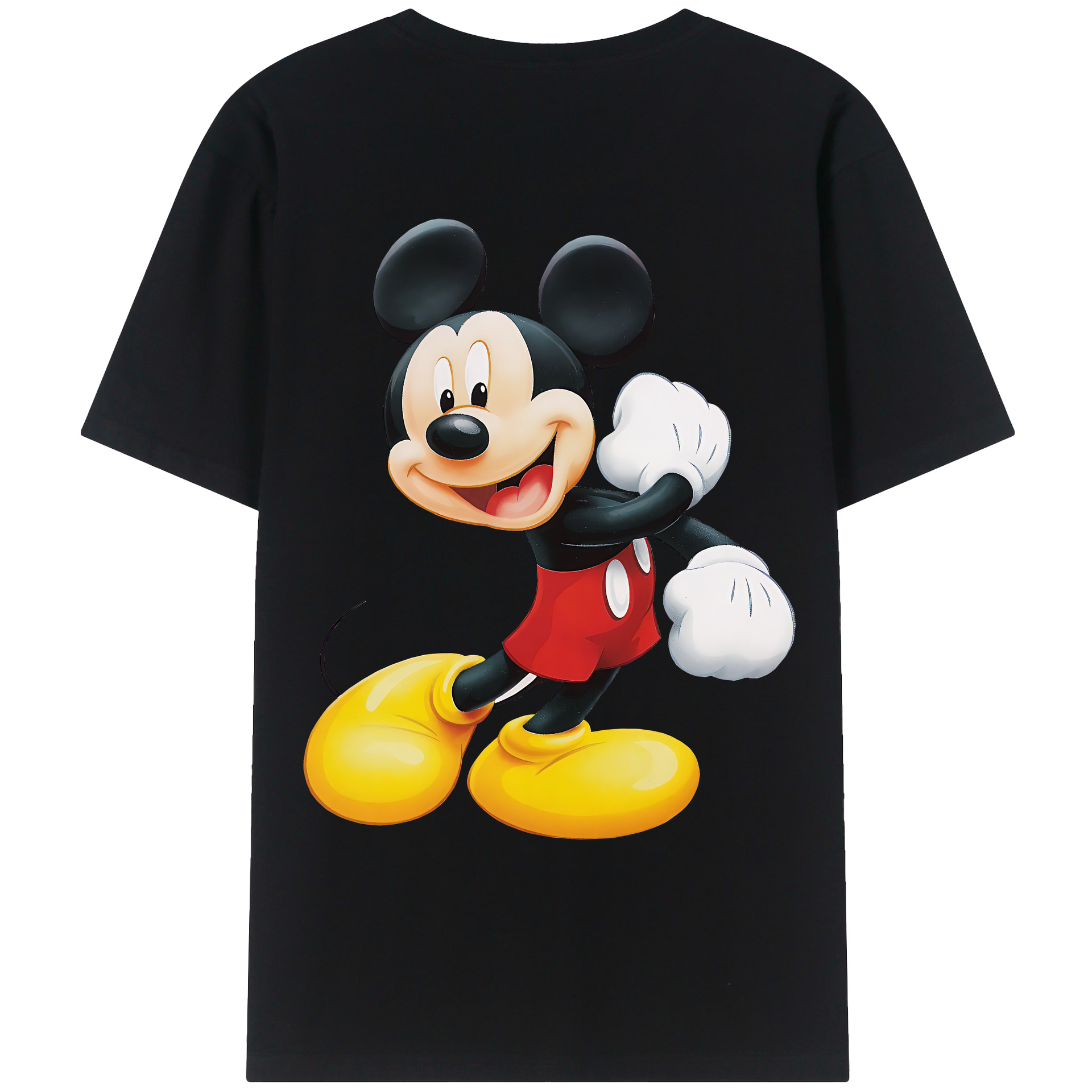 （画像用） ミッキーマウス Mickey Mouse 綿100％ メンズ半袖Tシャツ（バックプリント） 通気性