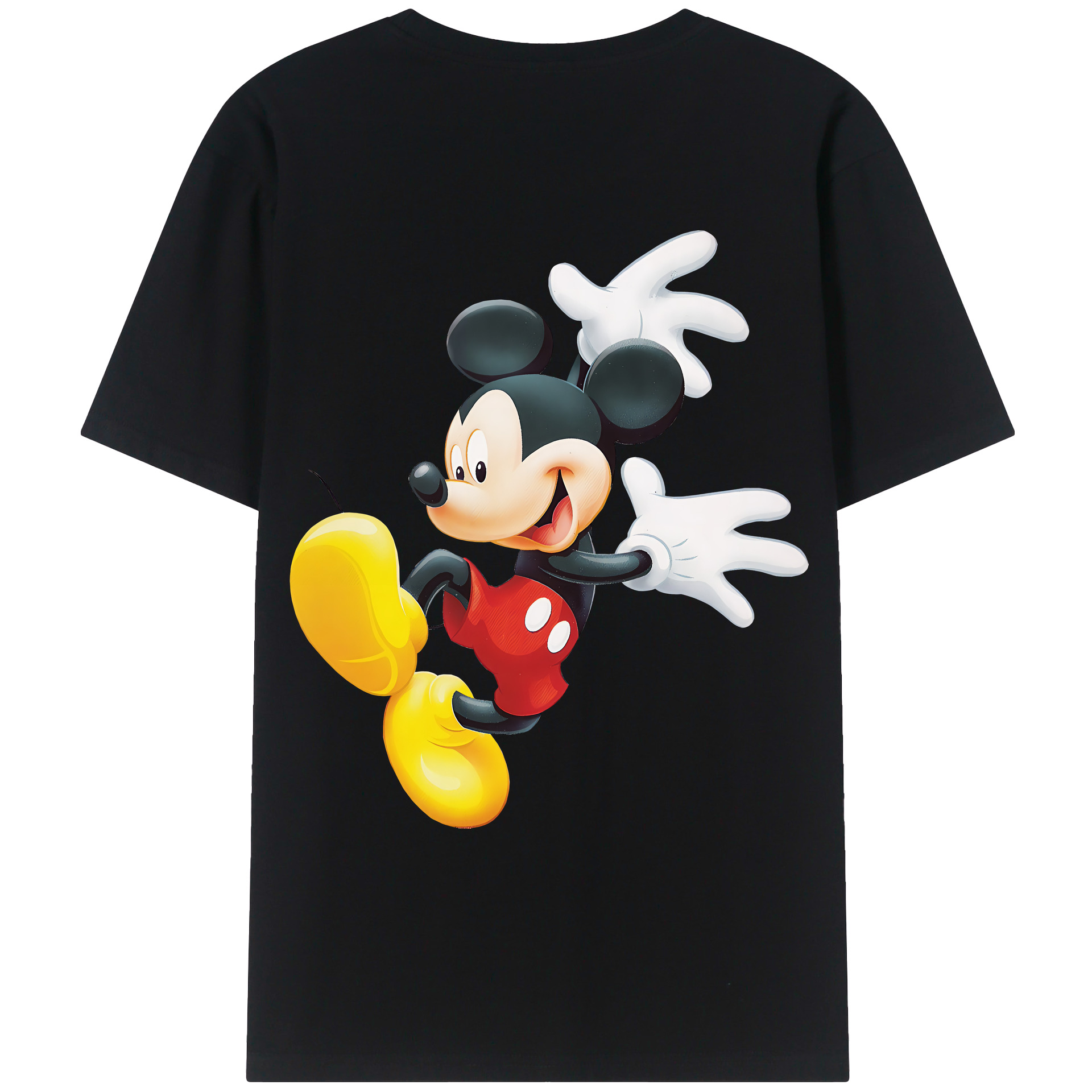 （画像用） ミッキーマウス Mickey Mouse 綿100％ メンズ半袖Tシャツ（バックプリント） 通気性