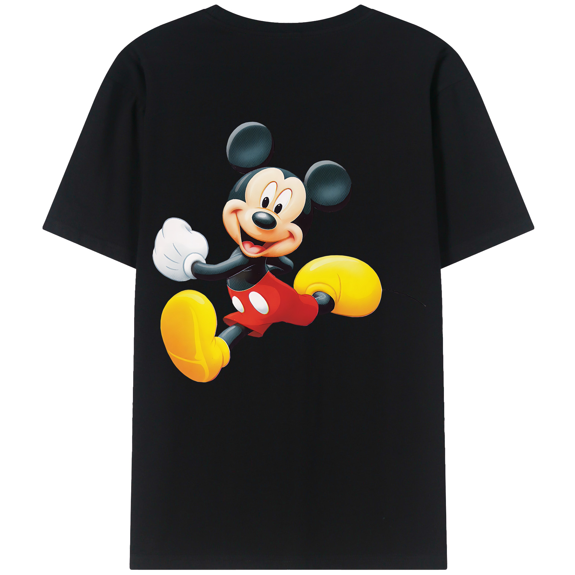 （画像用） ミッキーマウス Mickey Mouse 綿100％ メンズ半袖Tシャツ（バックプリント） 通気性