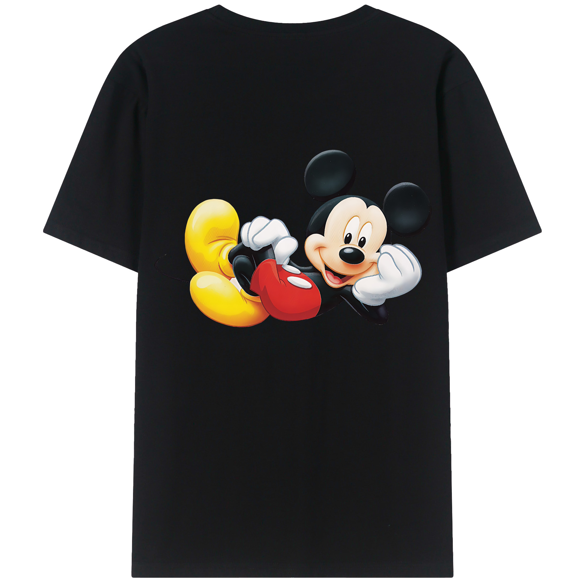 （画像用） ミッキーマウス Mickey Mouse 綿100％ メンズ半袖Tシャツ（バックプリント） 通気性