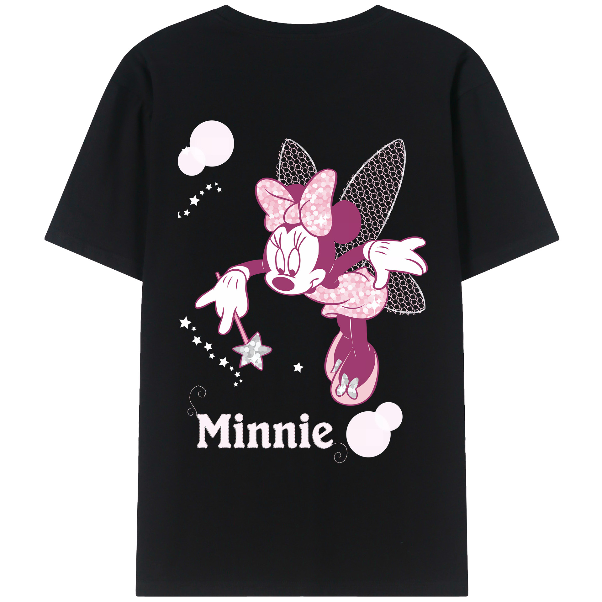 （画像用） ミッキーマウス Mickey Mouse 綿100％ メンズ半袖Tシャツ（バックプリント） 通気性