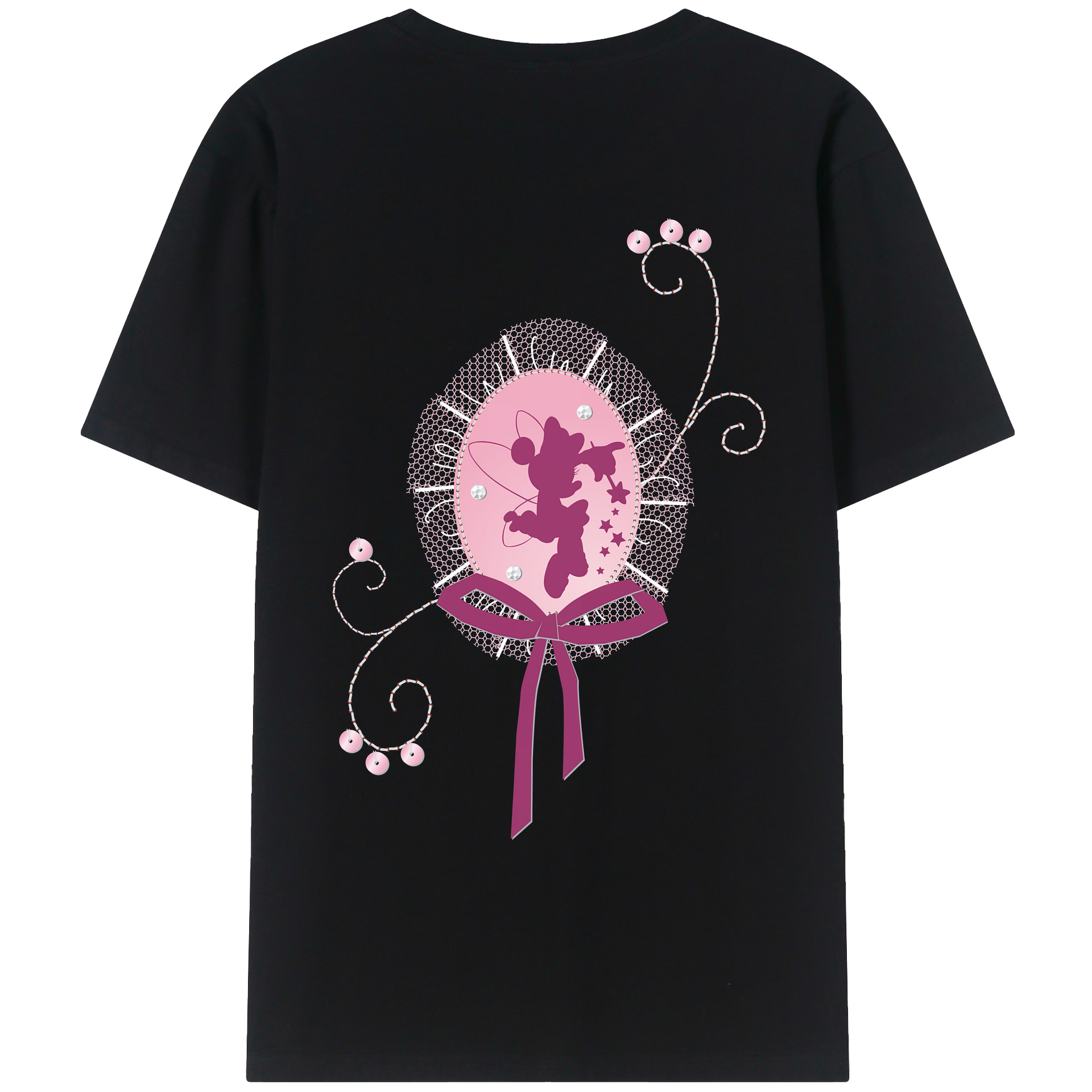 （画像用） ミッキーマウス Mickey Mouse 綿100％ メンズ半袖Tシャツ（バックプリント） 通気性