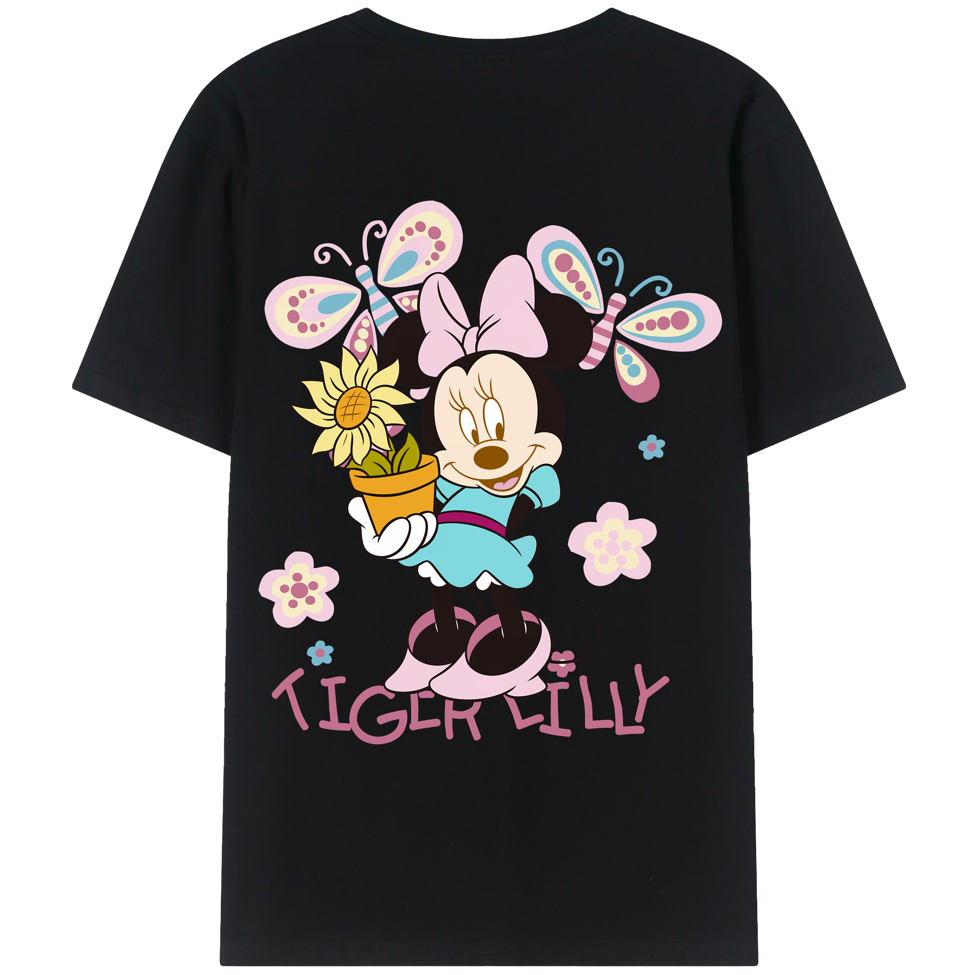 （画像用） ミッキーマウス Mickey Mouse 綿100％ メンズ半袖Tシャツ（バックプリント） 通気性