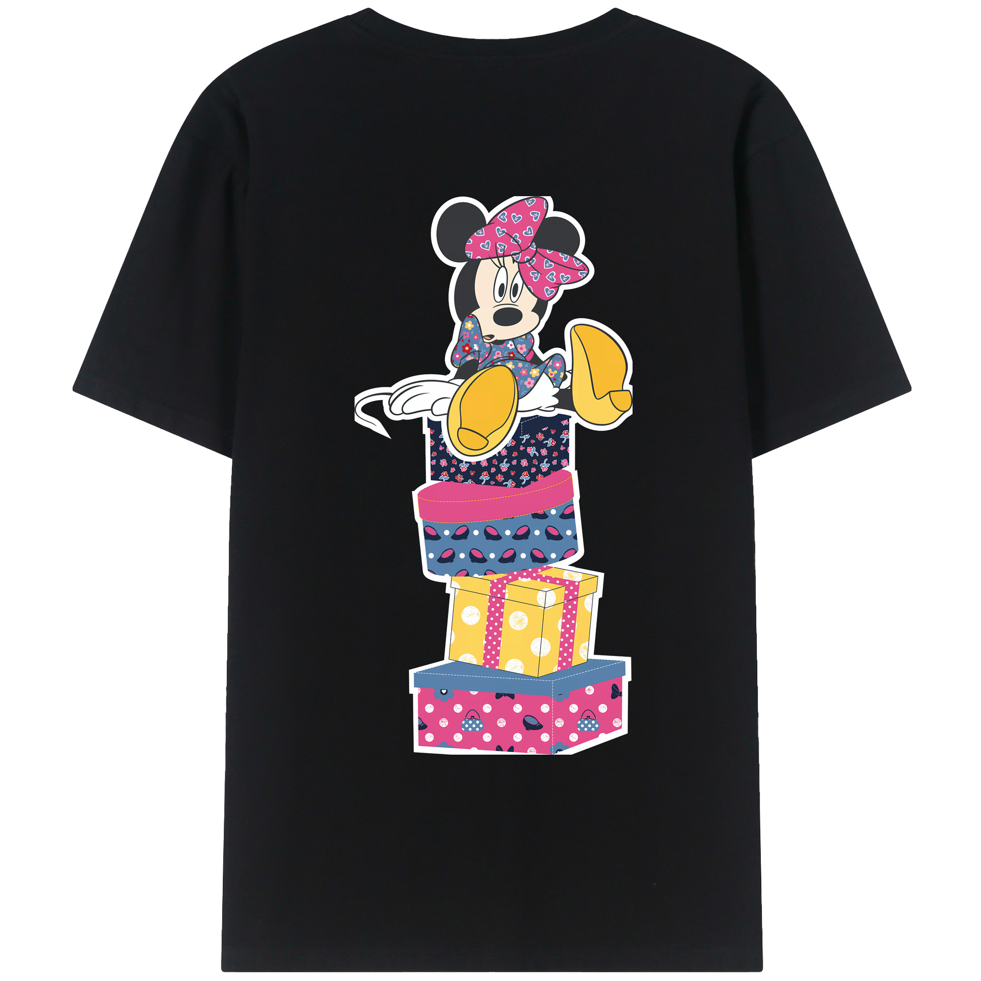 （画像用） ミッキーマウス Mickey Mouse 綿100％ メンズ半袖Tシャツ（バックプリント） 通気性