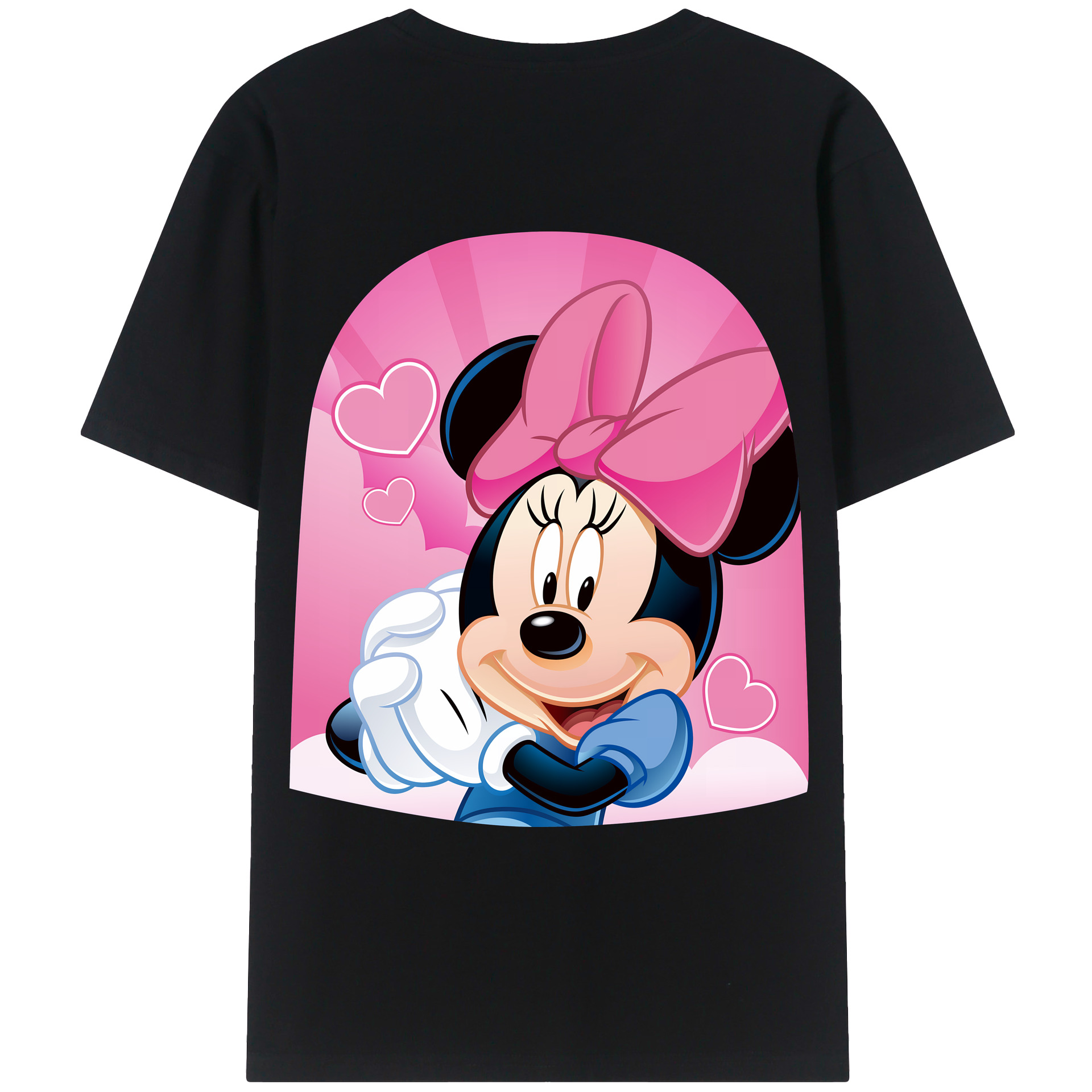 （画像用） ミッキーマウス Mickey Mouse 綿100％ メンズ半袖Tシャツ（バックプリント） 通気性