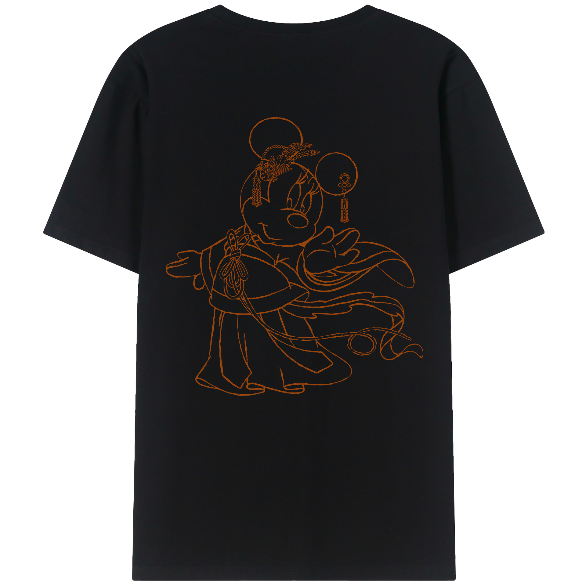 （画像用） ミッキーマウス Mickey Mouse 綿100％ メンズ半袖Tシャツ（バックプリント） 通気性