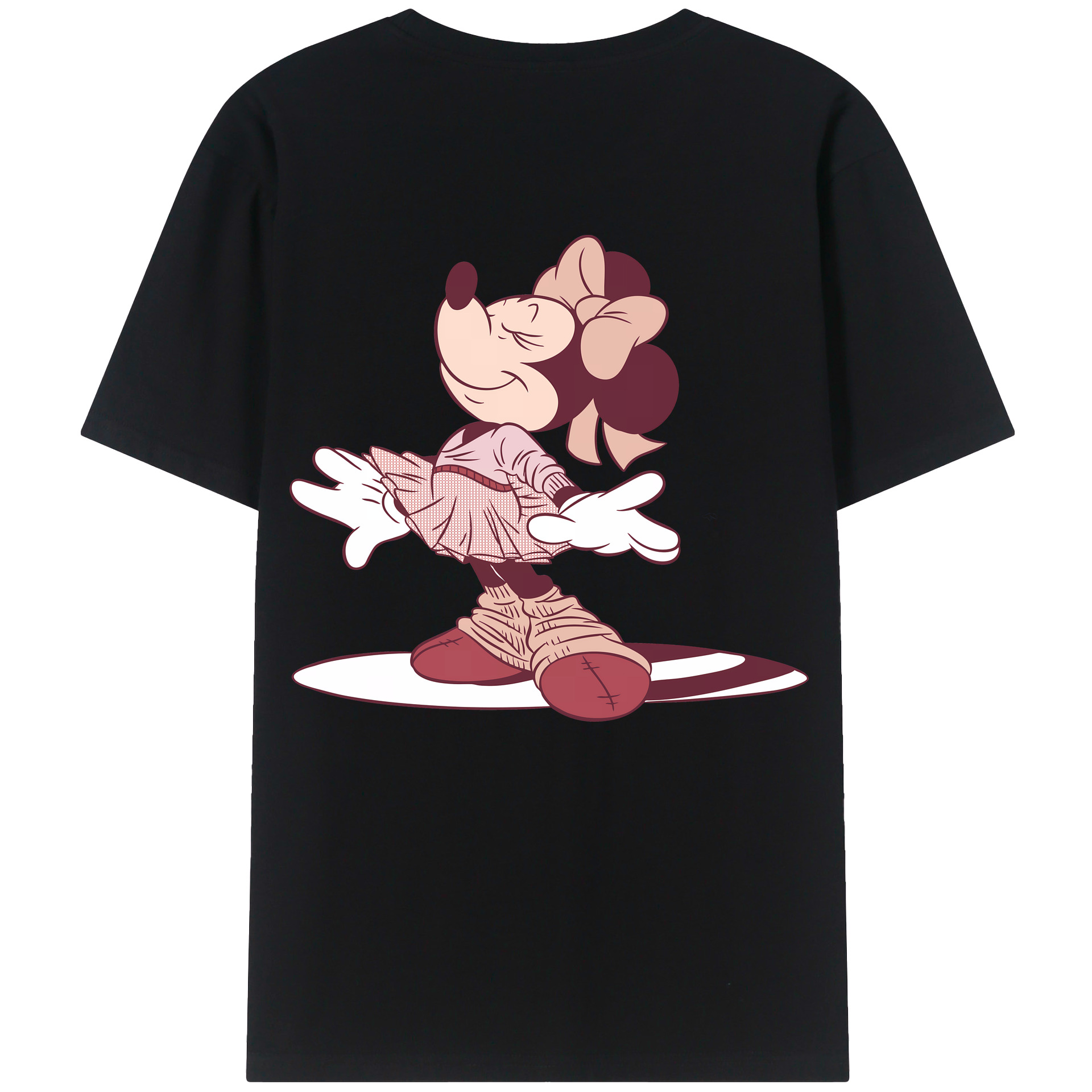 （画像用） ミッキーマウス Mickey Mouse 綿100％ メンズ半袖Tシャツ（バックプリント） 通気性
