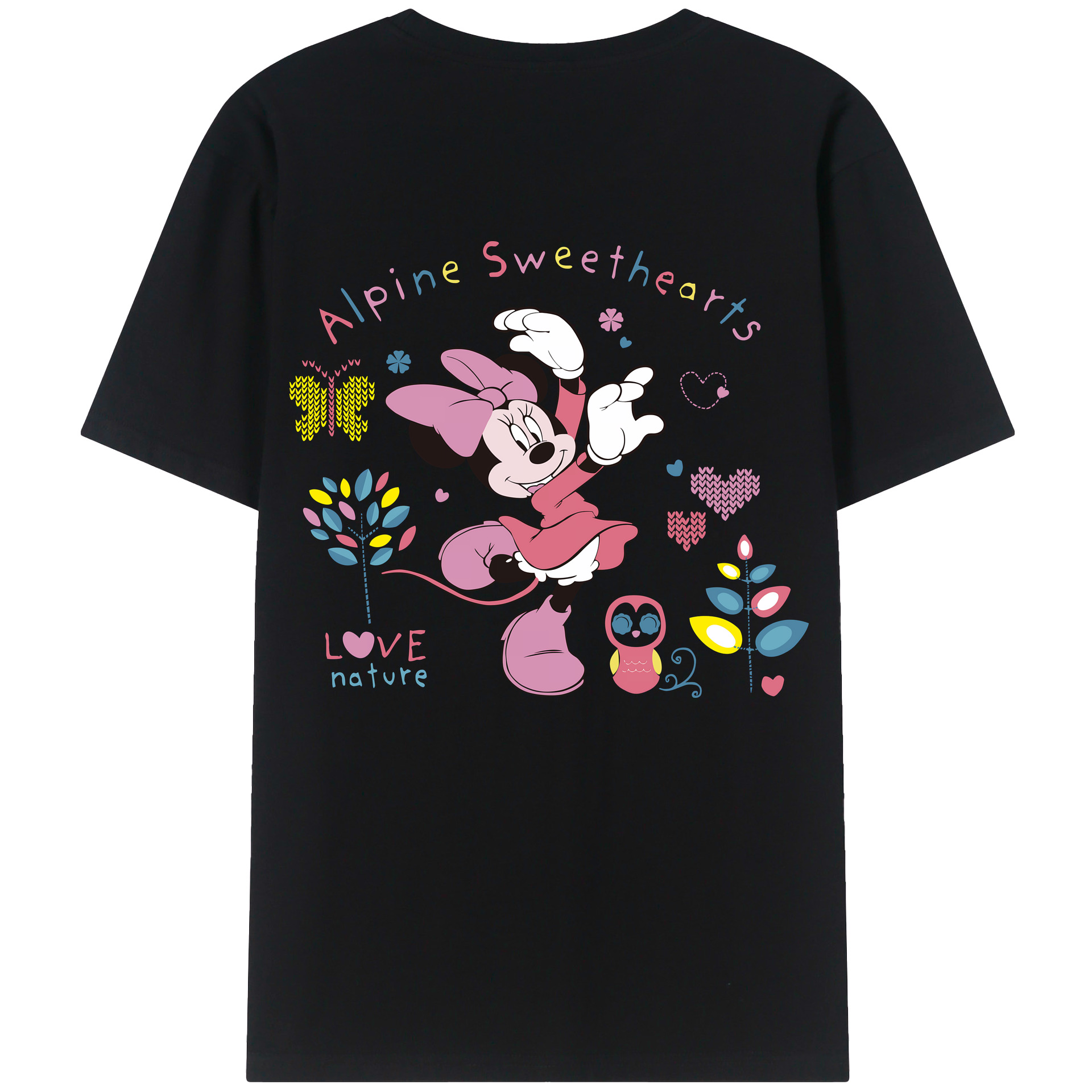 （画像用） ミッキーマウス Mickey Mouse 綿100％ メンズ半袖Tシャツ（バックプリント） 通気性