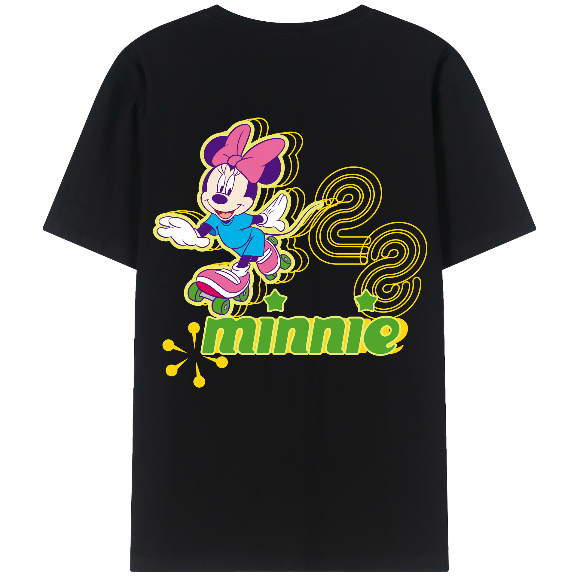 （画像用） ミッキーマウス Mickey Mouse 綿100％ メンズ半袖Tシャツ（バックプリント） 通気性