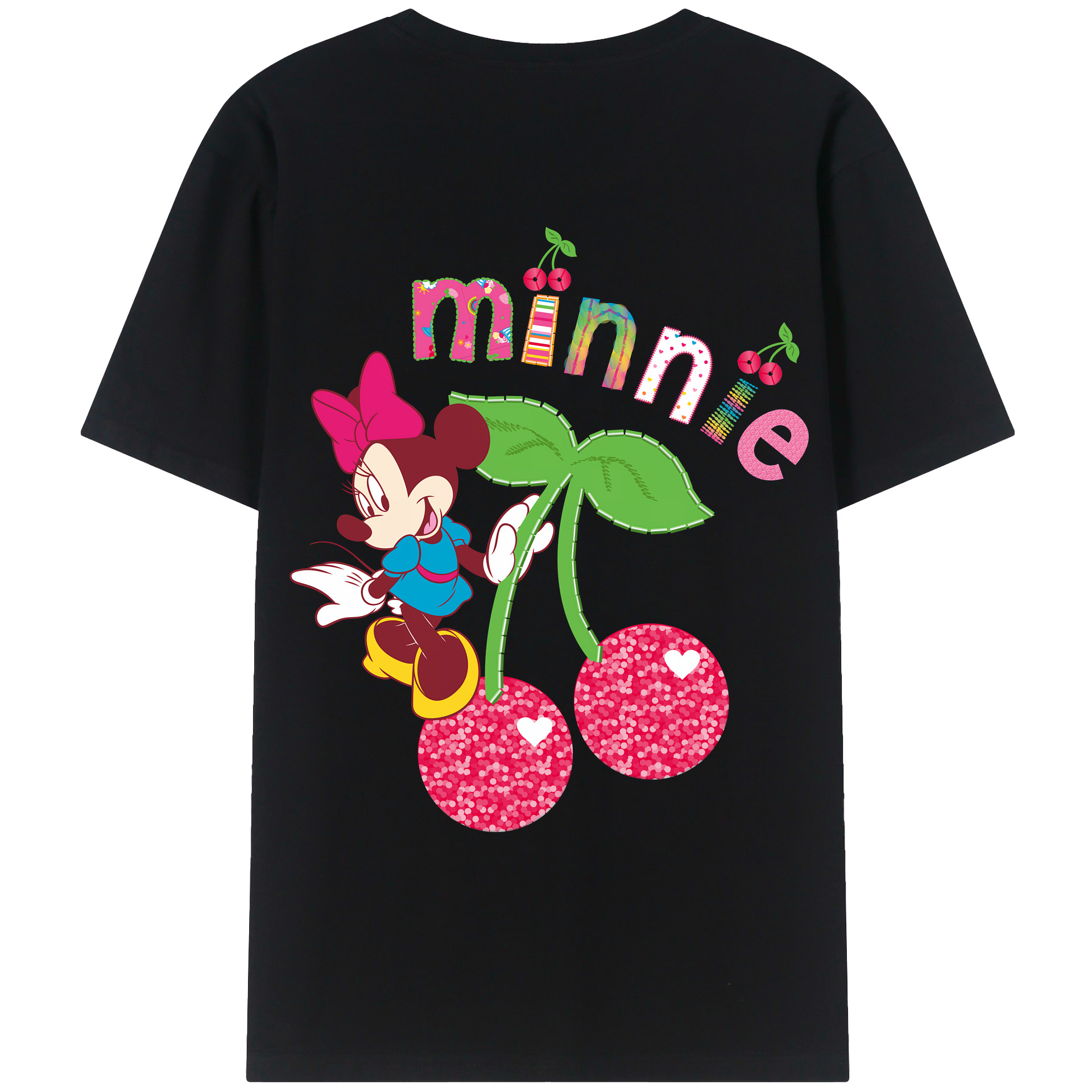 （画像用） ミッキーマウス Mickey Mouse 綿100％ メンズ半袖Tシャツ（バックプリント） 通気性