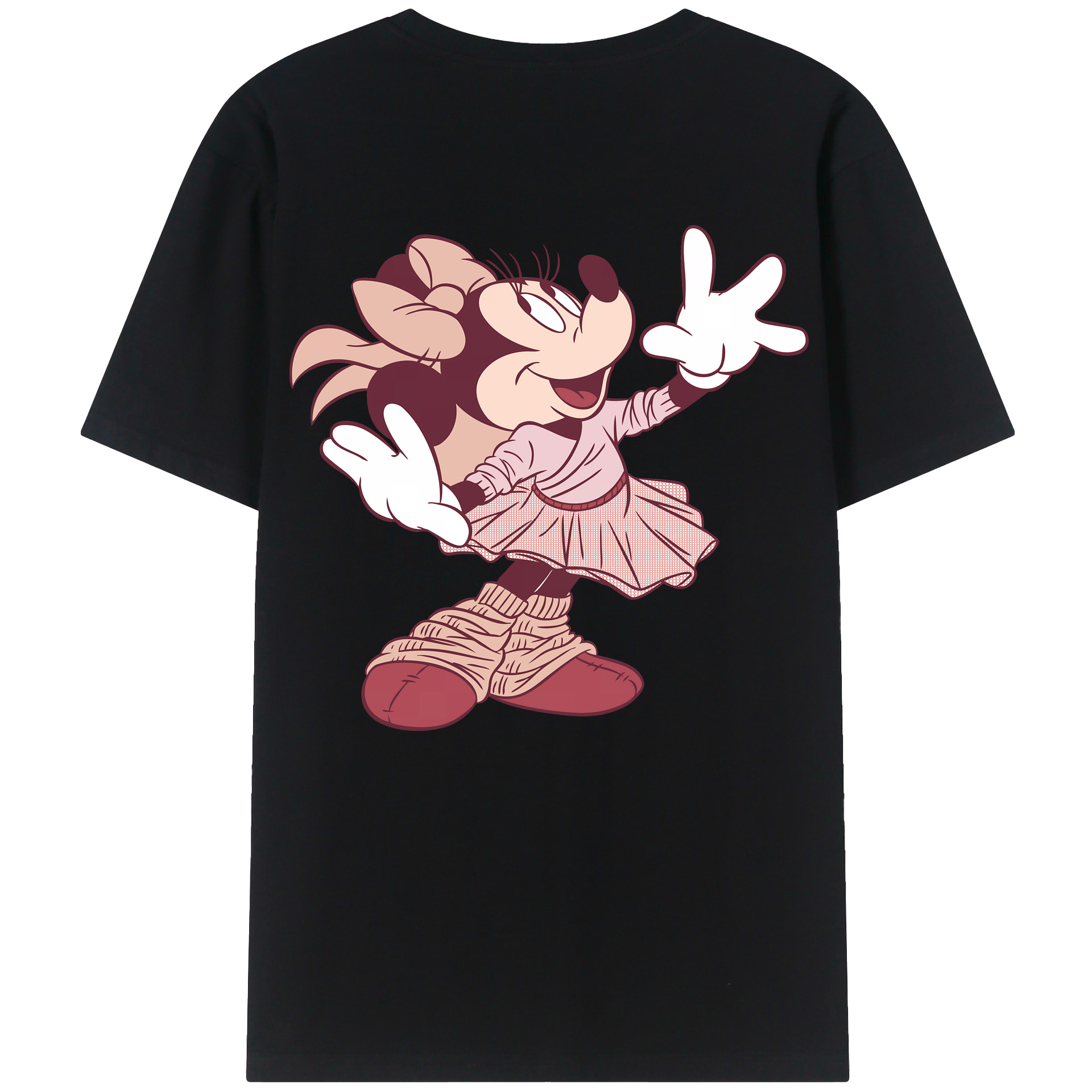 （画像用） ミッキーマウス Mickey Mouse 綿100％ メンズ半袖Tシャツ（バックプリント） 通気性