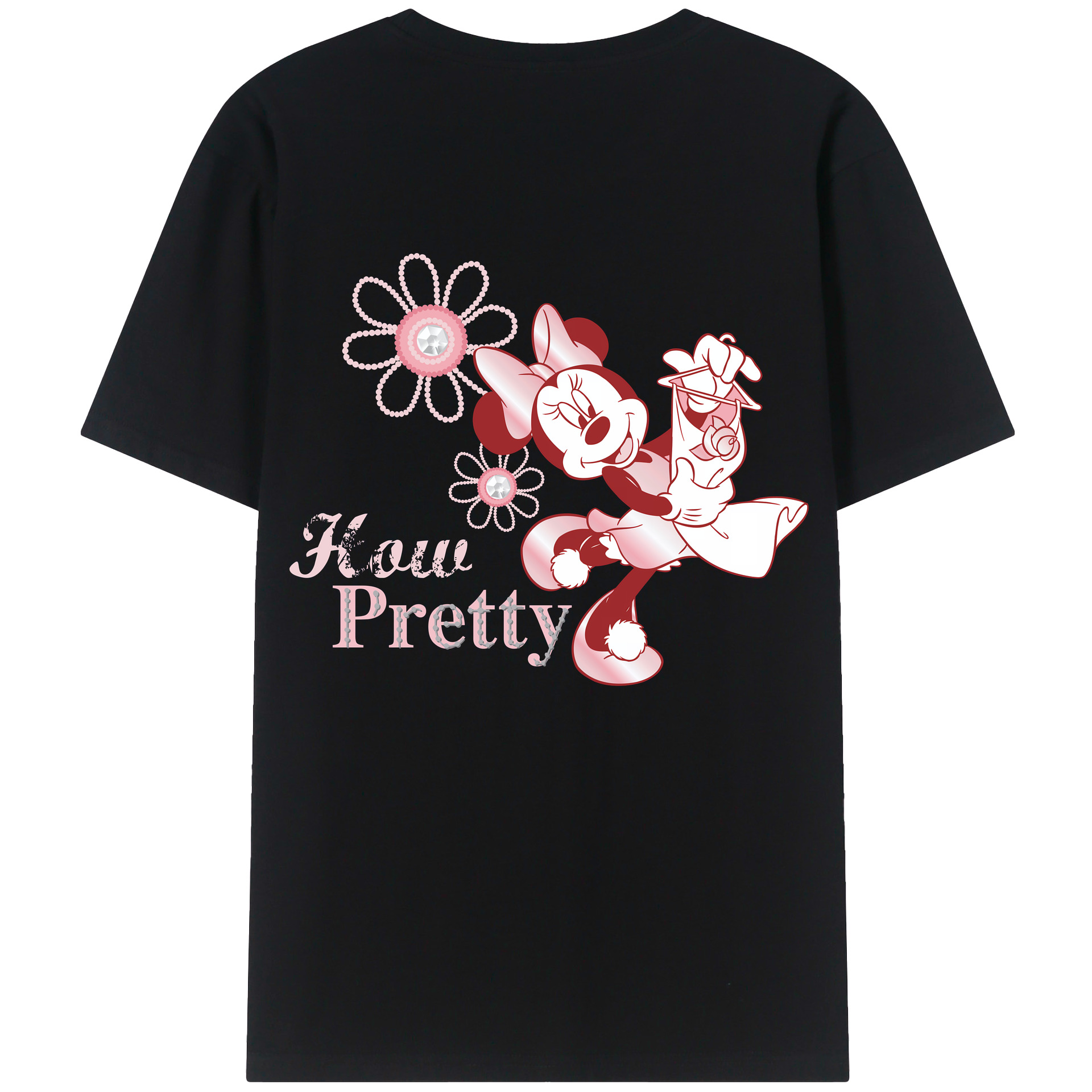 （画像用） ミッキーマウス Mickey Mouse 綿100％ メンズ半袖Tシャツ（バックプリント） 通気性