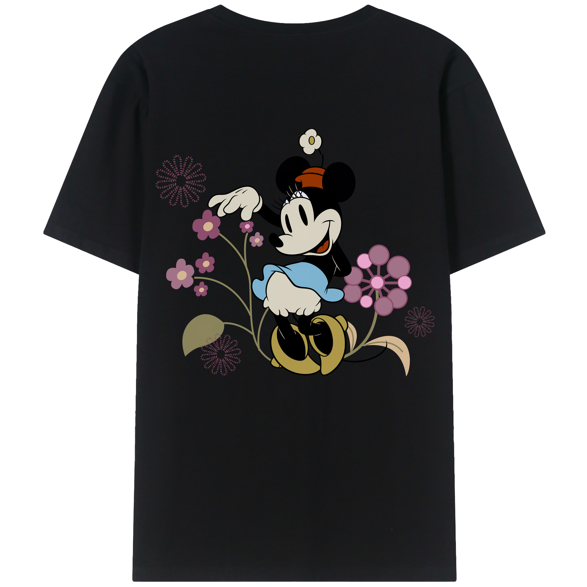 （画像用） ミッキーマウス Mickey Mouse 綿100％ メンズ半袖Tシャツ（バックプリント） 通気性