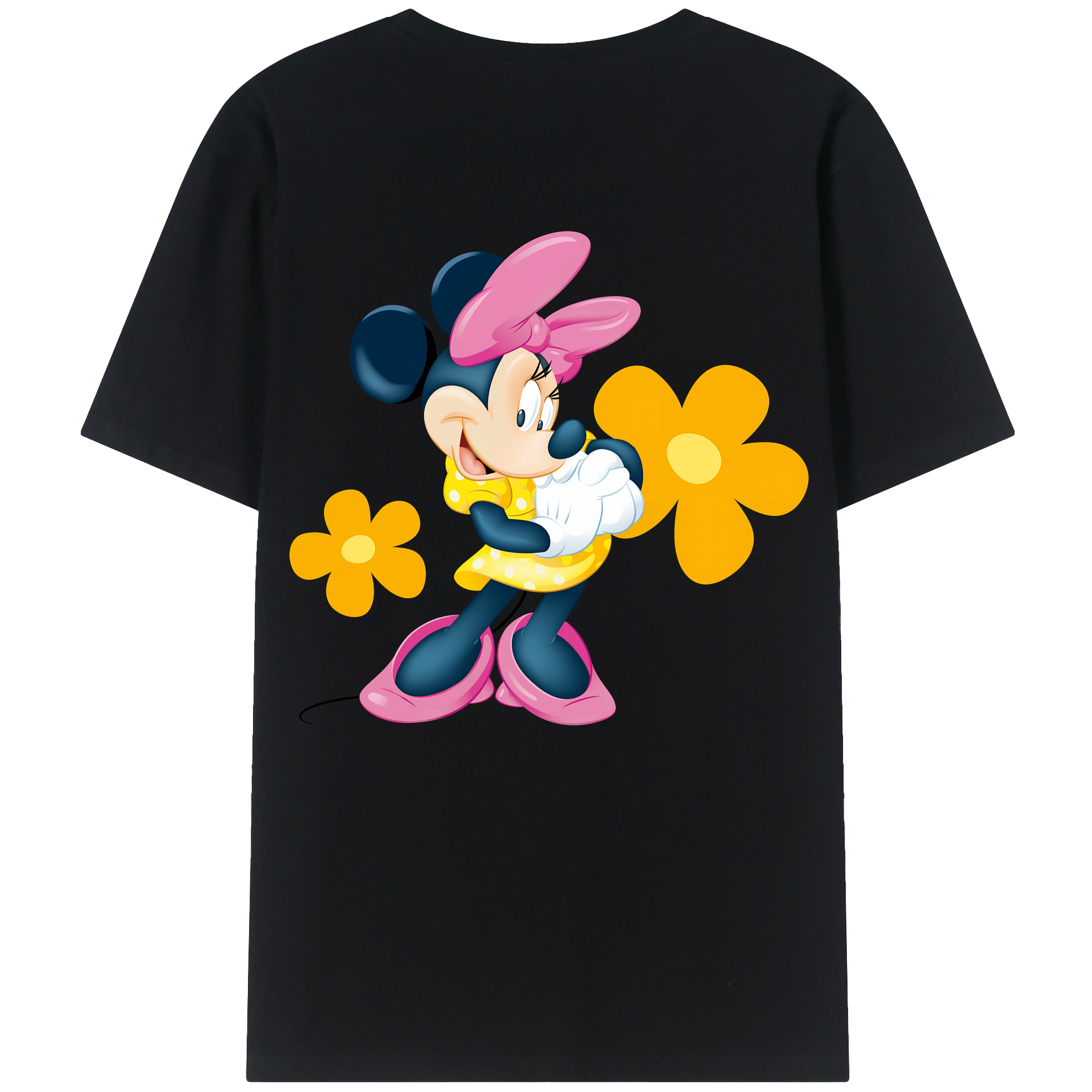 （画像用） ミッキーマウス Mickey Mouse 綿100％ メンズ半袖Tシャツ（バックプリント） 通気性