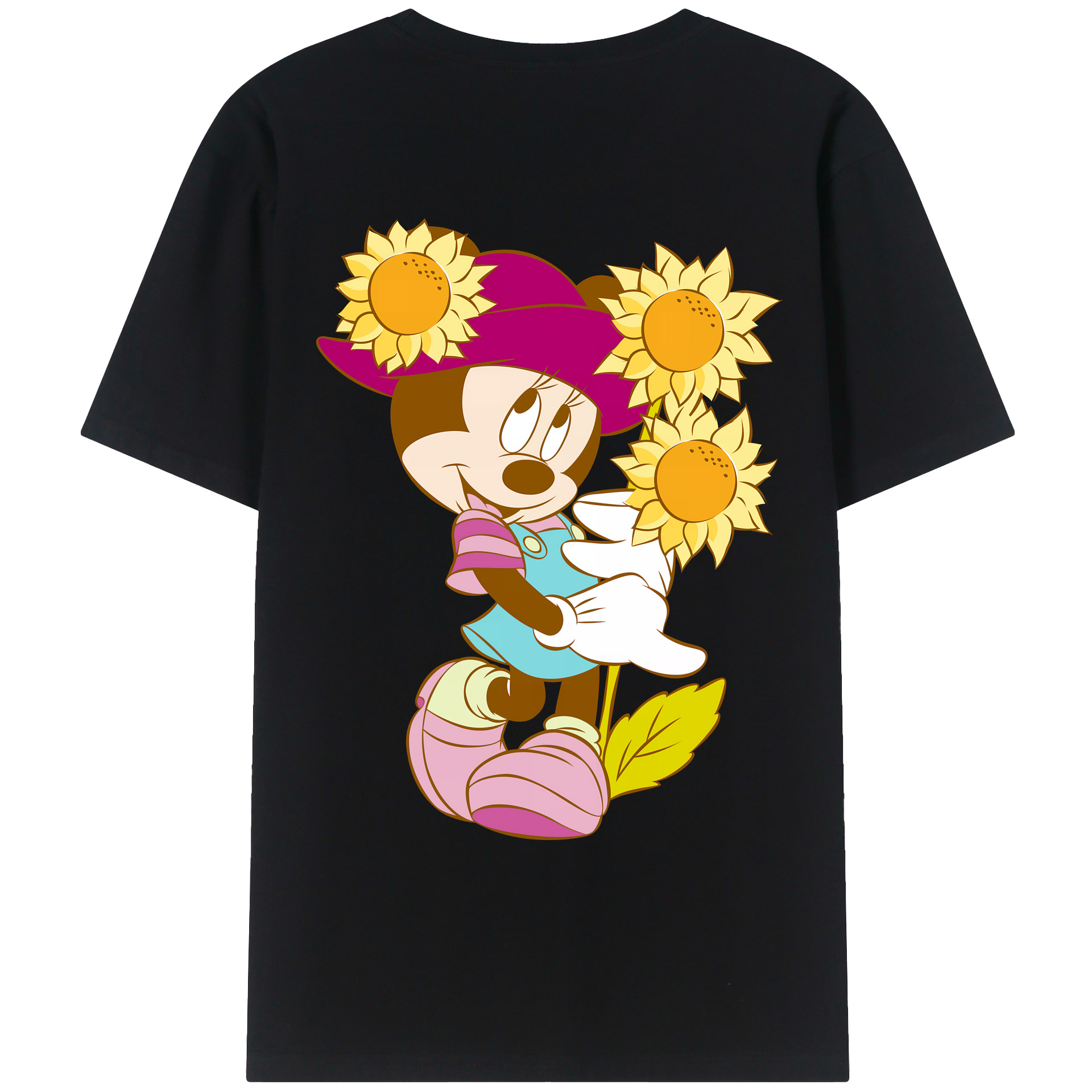 （画像用） ミッキーマウス Mickey Mouse 綿100％ メンズ半袖Tシャツ（バックプリント） 通気性