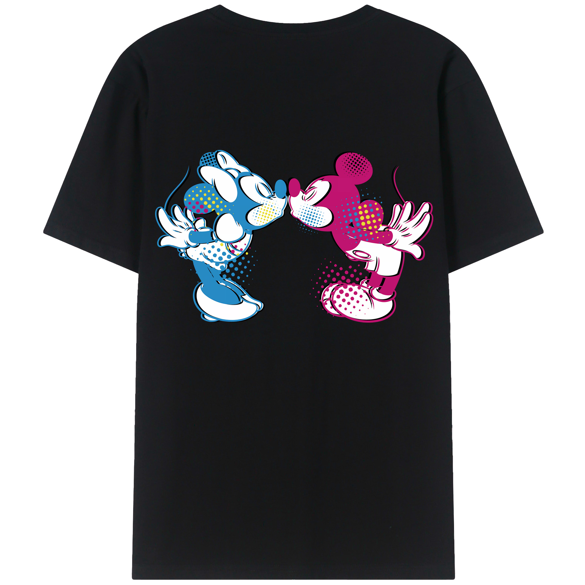 （画像用） ミッキーマウス Mickey Mouse 綿100％ メンズ半袖Tシャツ（バックプリント） 通気性