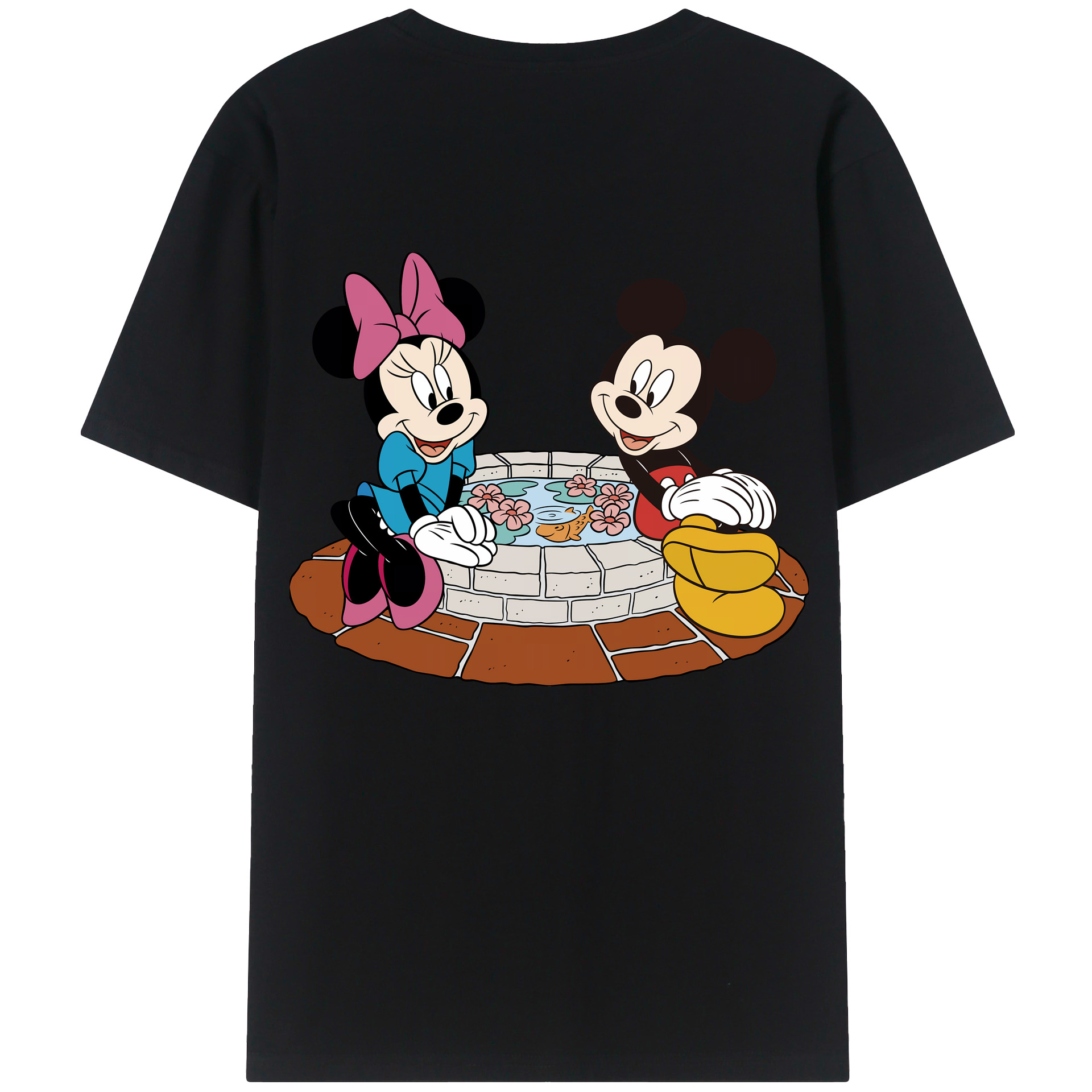 （画像用） ミッキーマウス Mickey Mouse 綿100％ メンズ半袖Tシャツ（バックプリント） 通気性