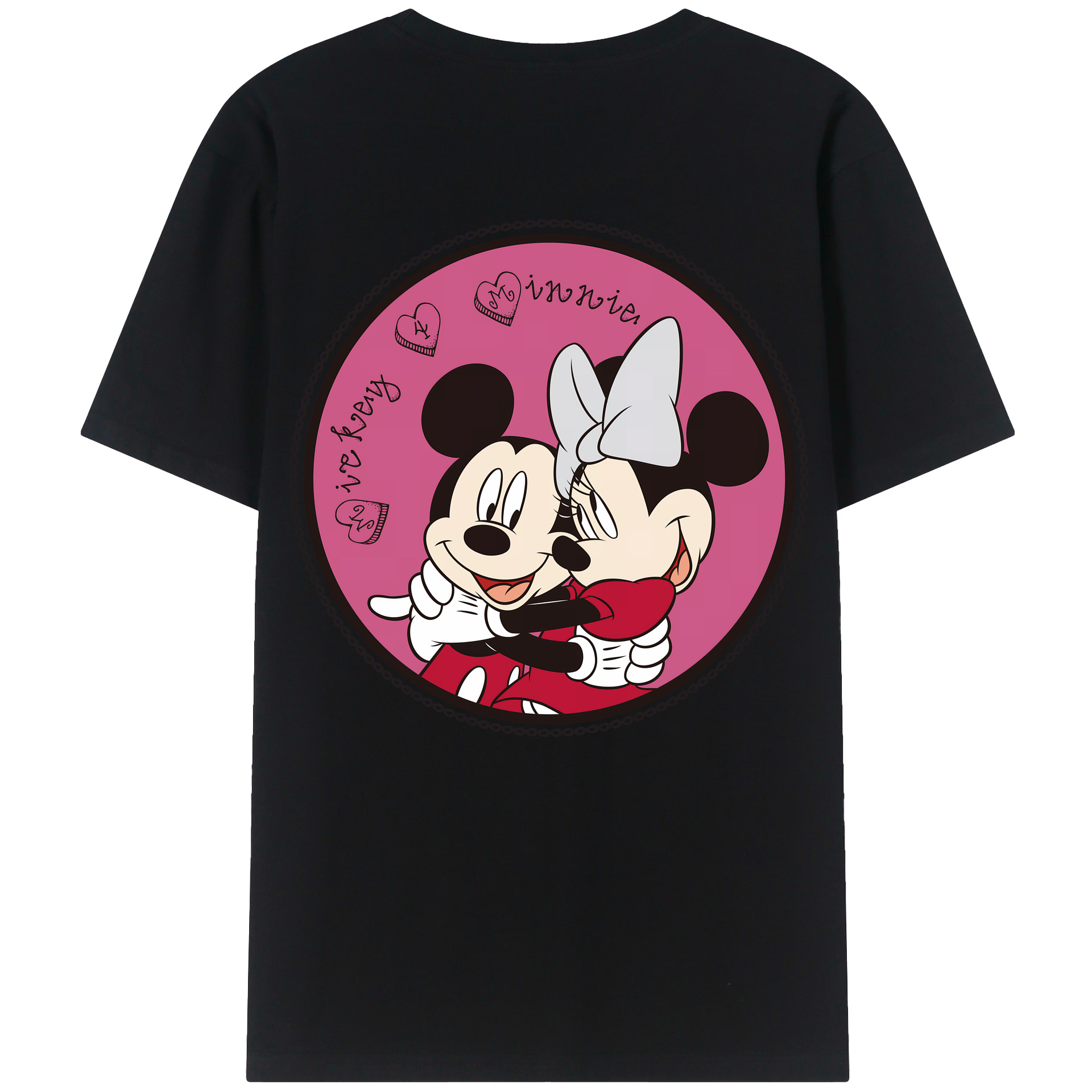 （画像用） ミッキーマウス Mickey Mouse 綿100％ メンズ半袖Tシャツ（バックプリント） 通気性