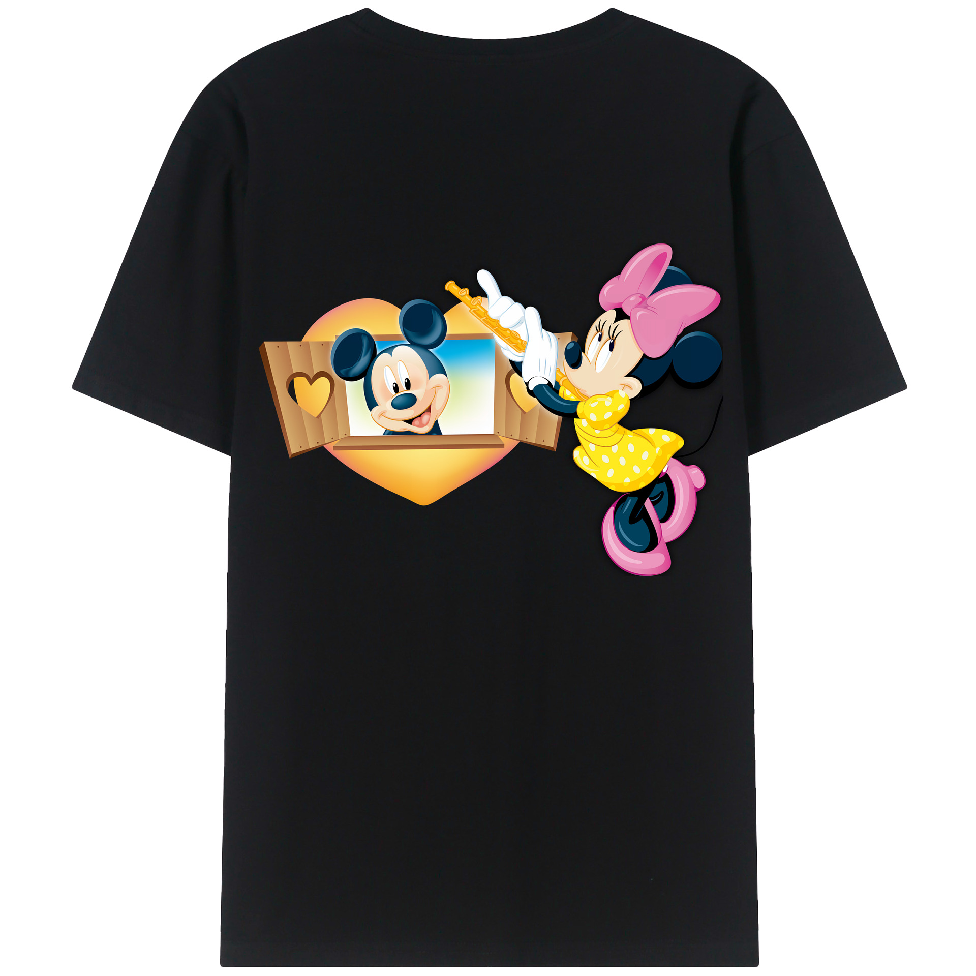 （画像用） ミッキーマウス Mickey Mouse 綿100％ メンズ半袖Tシャツ（バックプリント） 通気性