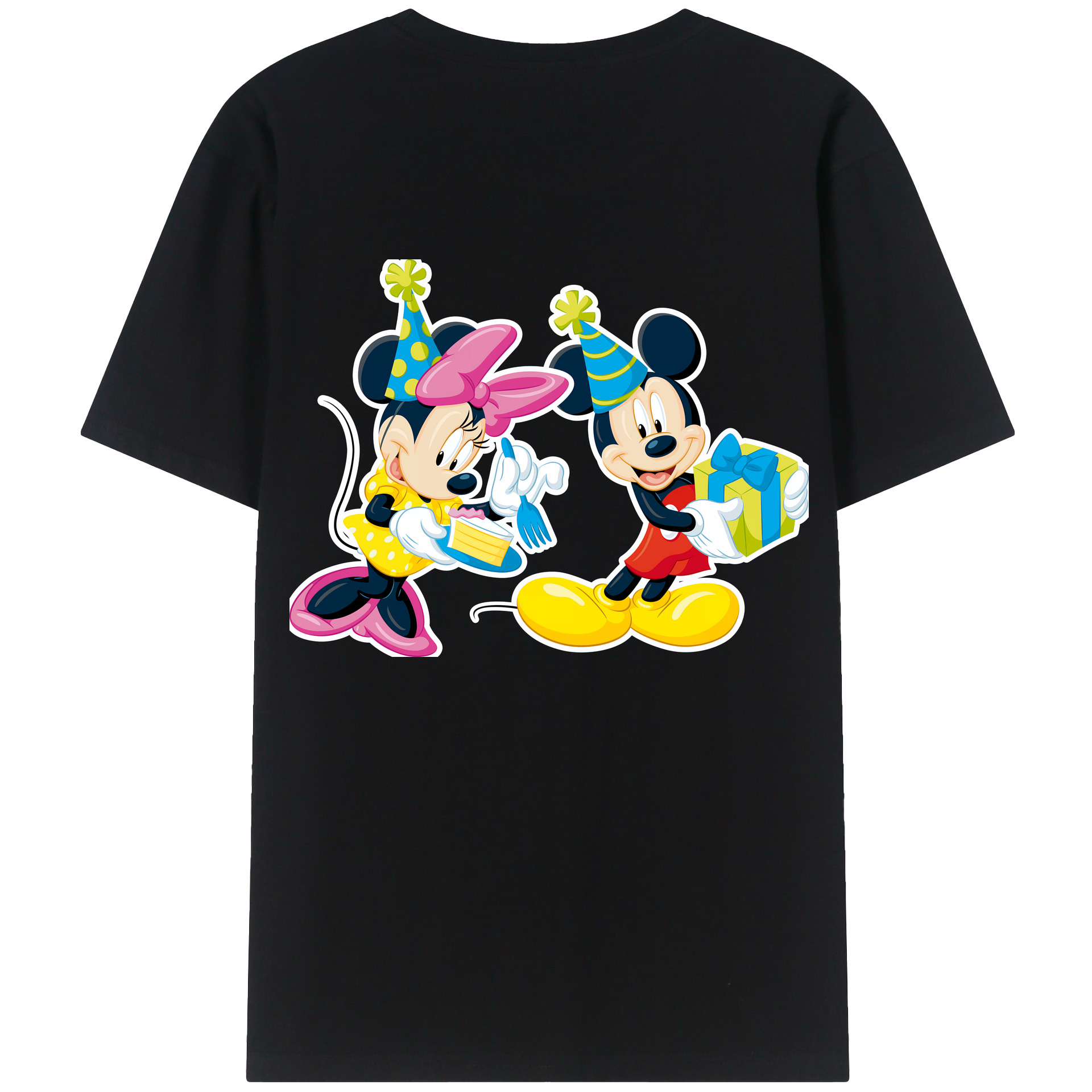 （画像用） ミッキーマウス Mickey Mouse 綿100％ メンズ半袖Tシャツ（バックプリント） 通気性