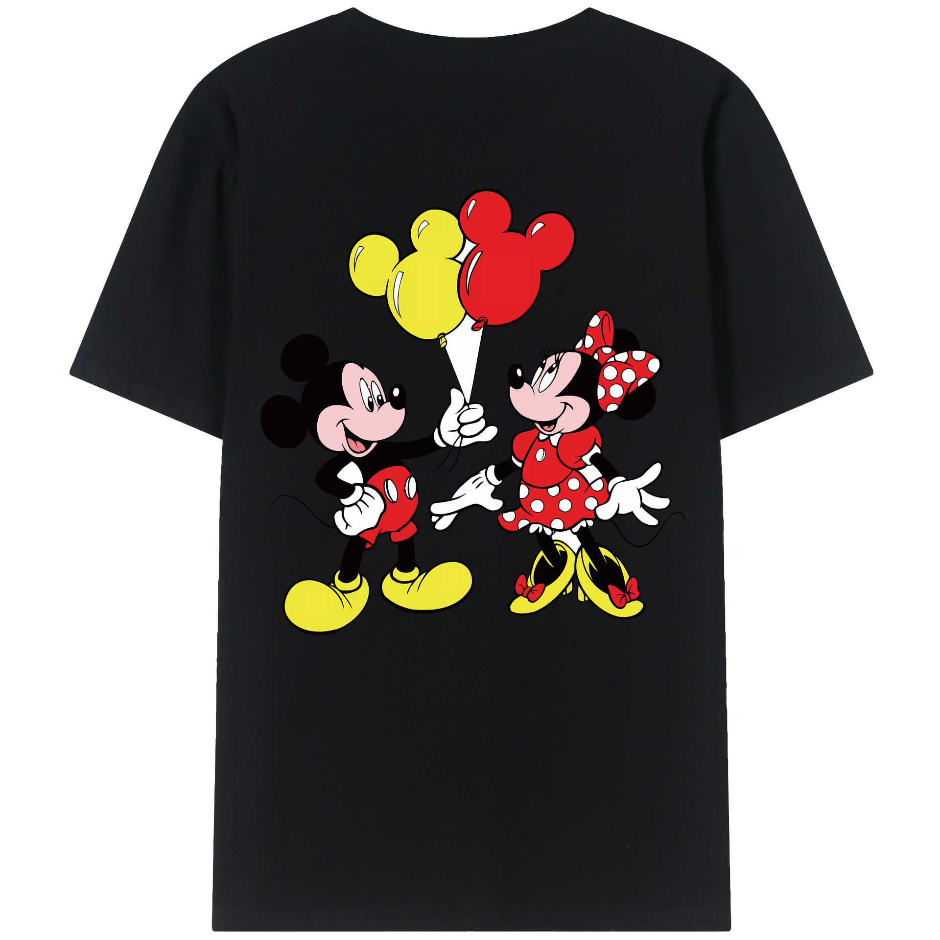 （画像用） ミッキーマウス Mickey Mouse 綿100％ メンズ半袖Tシャツ（バックプリント） 通気性