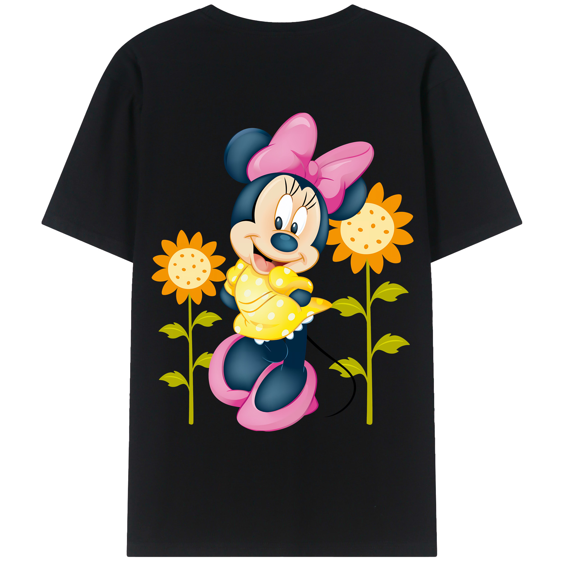 （画像用） ミッキーマウス Mickey Mouse 綿100％ メンズ半袖Tシャツ（バックプリント） 通気性