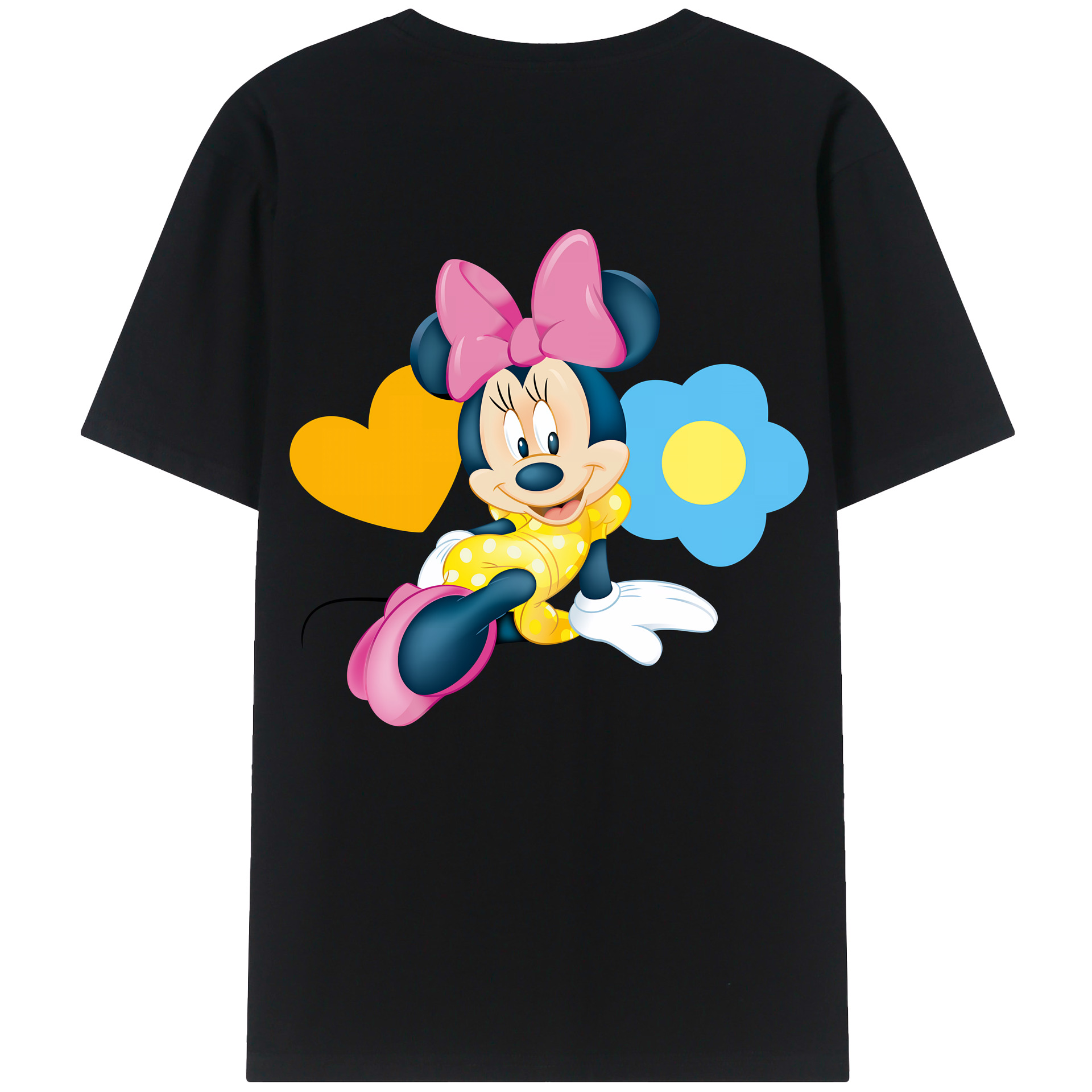 （画像用） ミッキーマウス Mickey Mouse 綿100％ メンズ半袖Tシャツ（バックプリント） 通気性