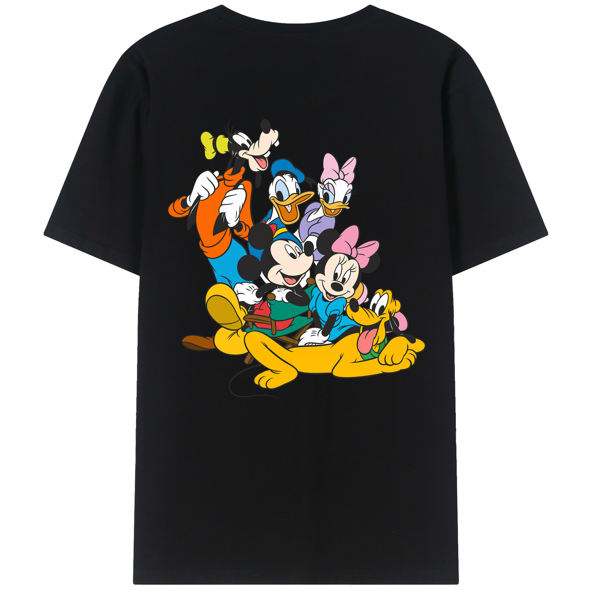 （画像用） ミッキーマウス Mickey Mouse 綿100％ メンズ半袖Tシャツ（バックプリント） 通気性