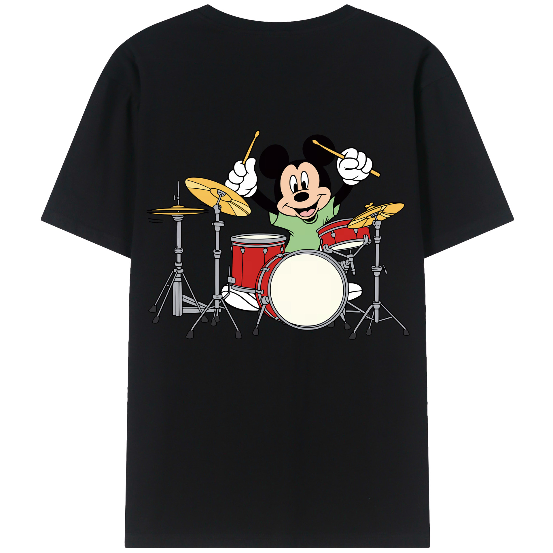 （画像用） ミッキーマウス Mickey Mouse 綿100％ メンズ半袖Tシャツ（バックプリント） 通気性