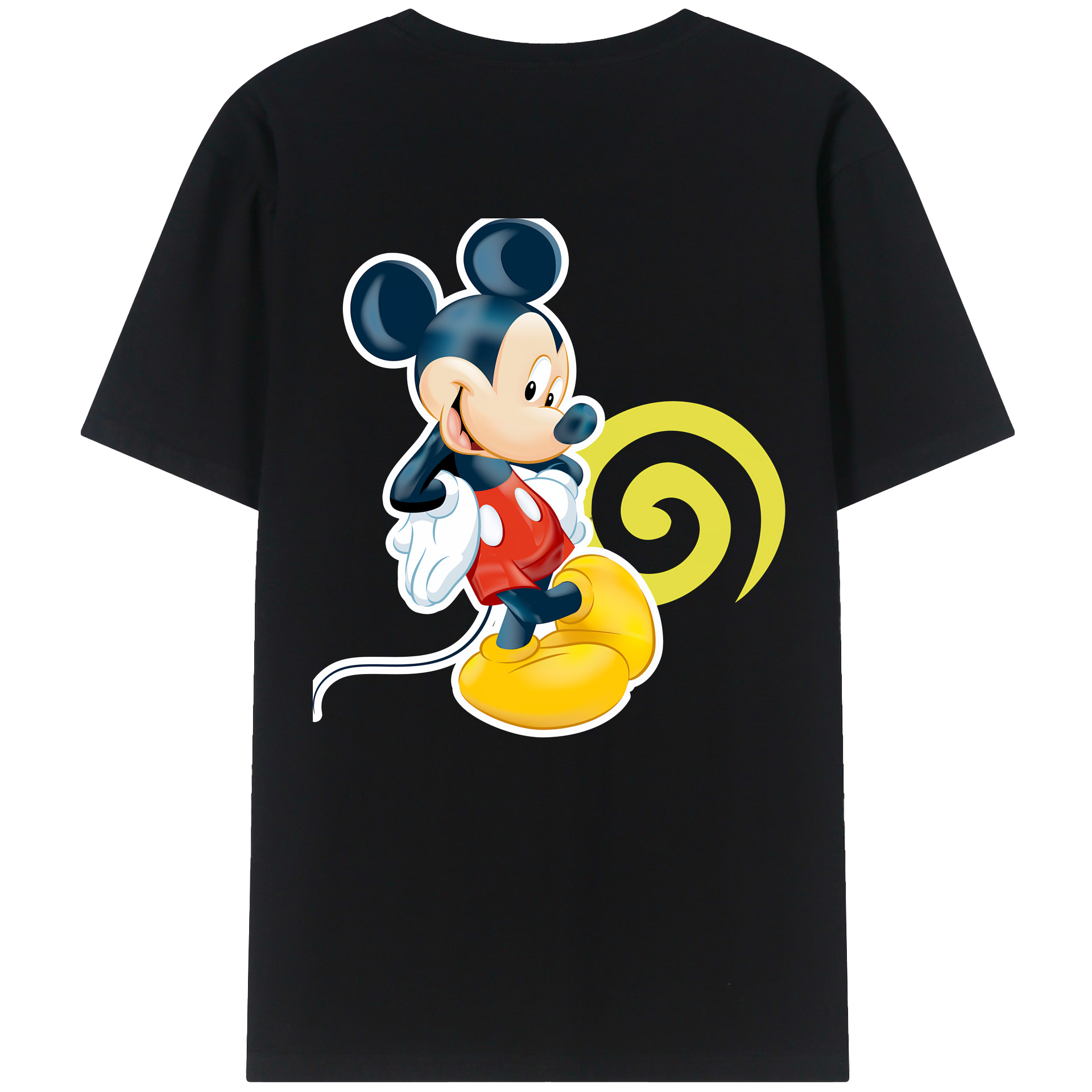 （画像用） ミッキーマウス Mickey Mouse 綿100％ メンズ半袖Tシャツ（バックプリント） 通気性