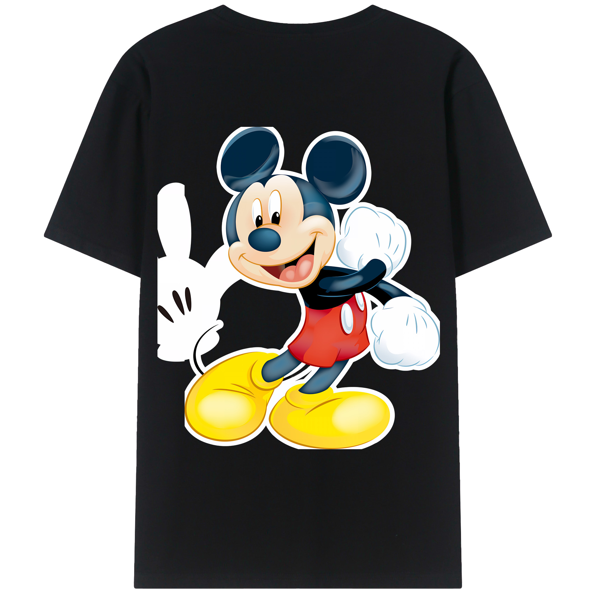 （画像用） ミッキーマウス Mickey Mouse 綿100％ メンズ半袖Tシャツ（バックプリント） 通気性