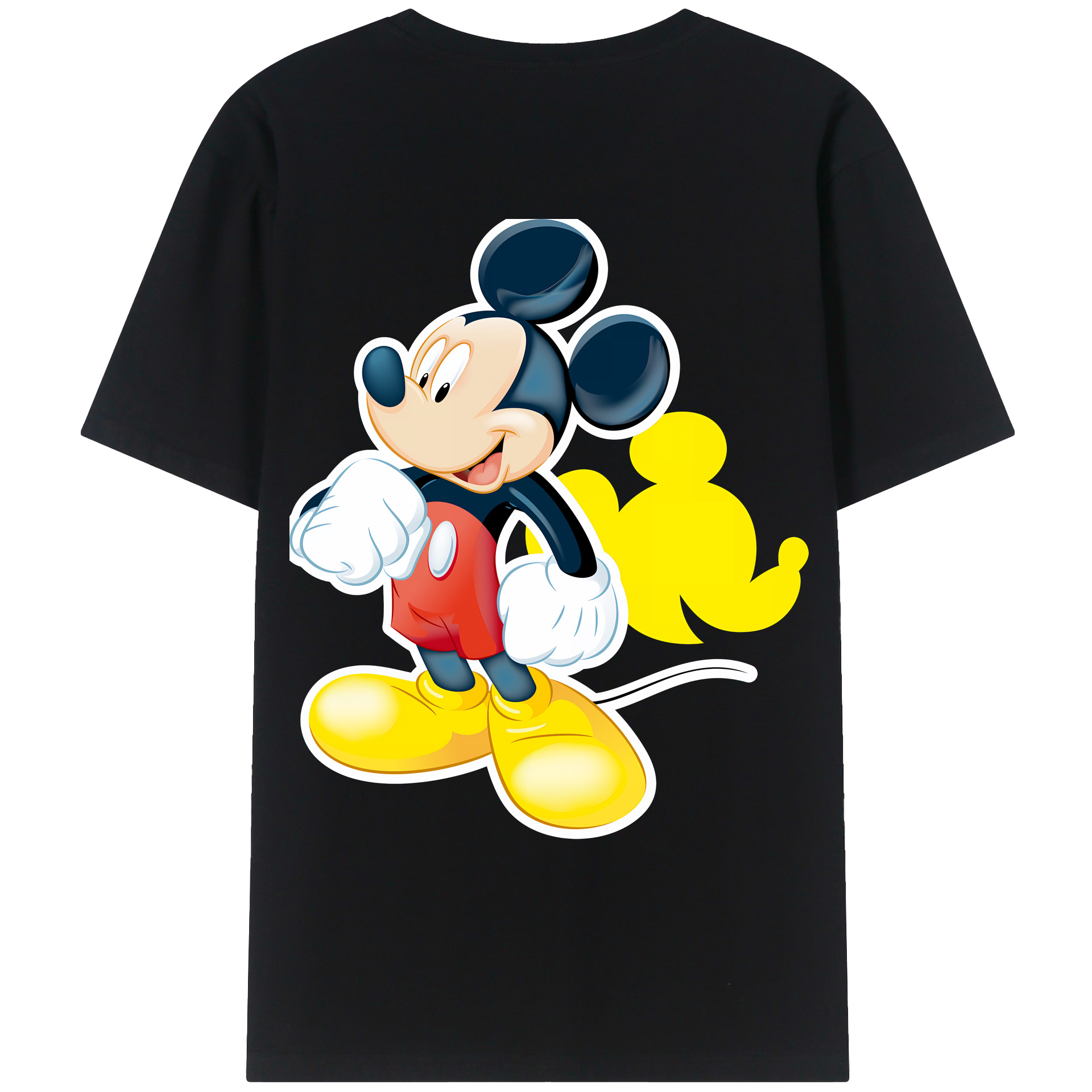 （画像用） ミッキーマウス Mickey Mouse 綿100％ メンズ半袖Tシャツ（バックプリント） 通気性