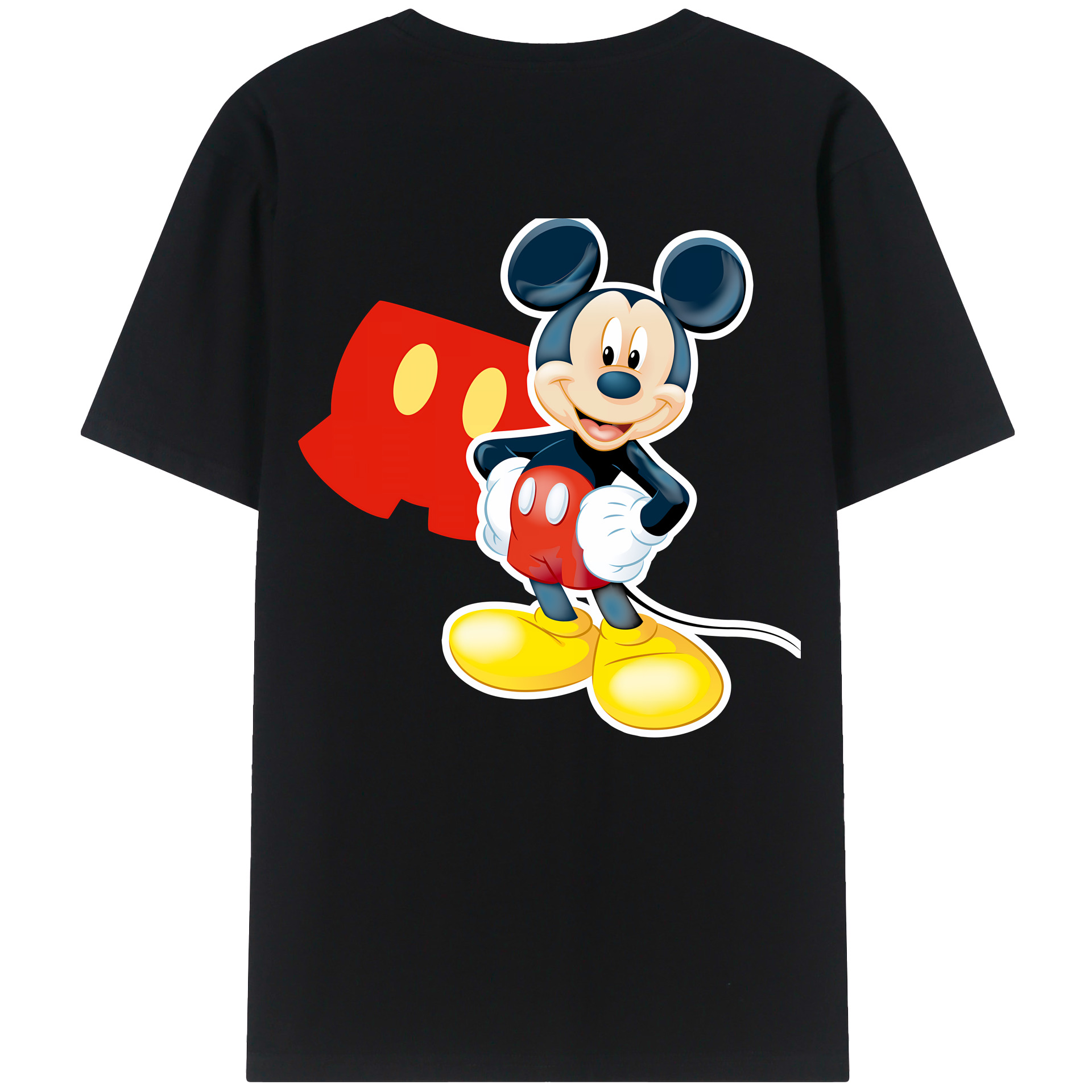 （画像用） ミッキーマウス Mickey Mouse 綿100％ メンズ半袖Tシャツ（バックプリント） 通気性