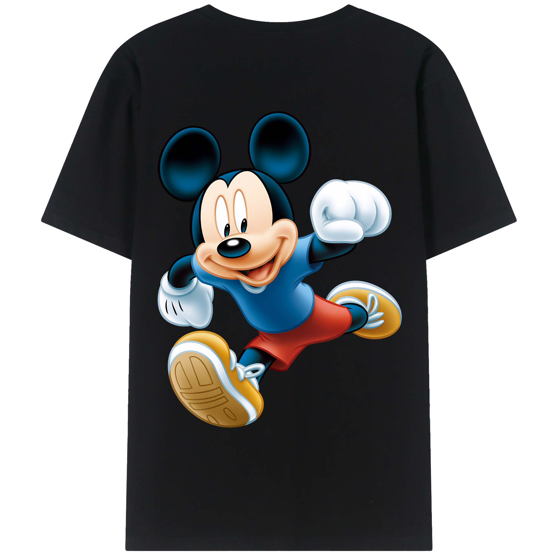 （画像用） ミッキーマウス Mickey Mouse 綿100％ メンズ半袖Tシャツ（バックプリント） 通気性
