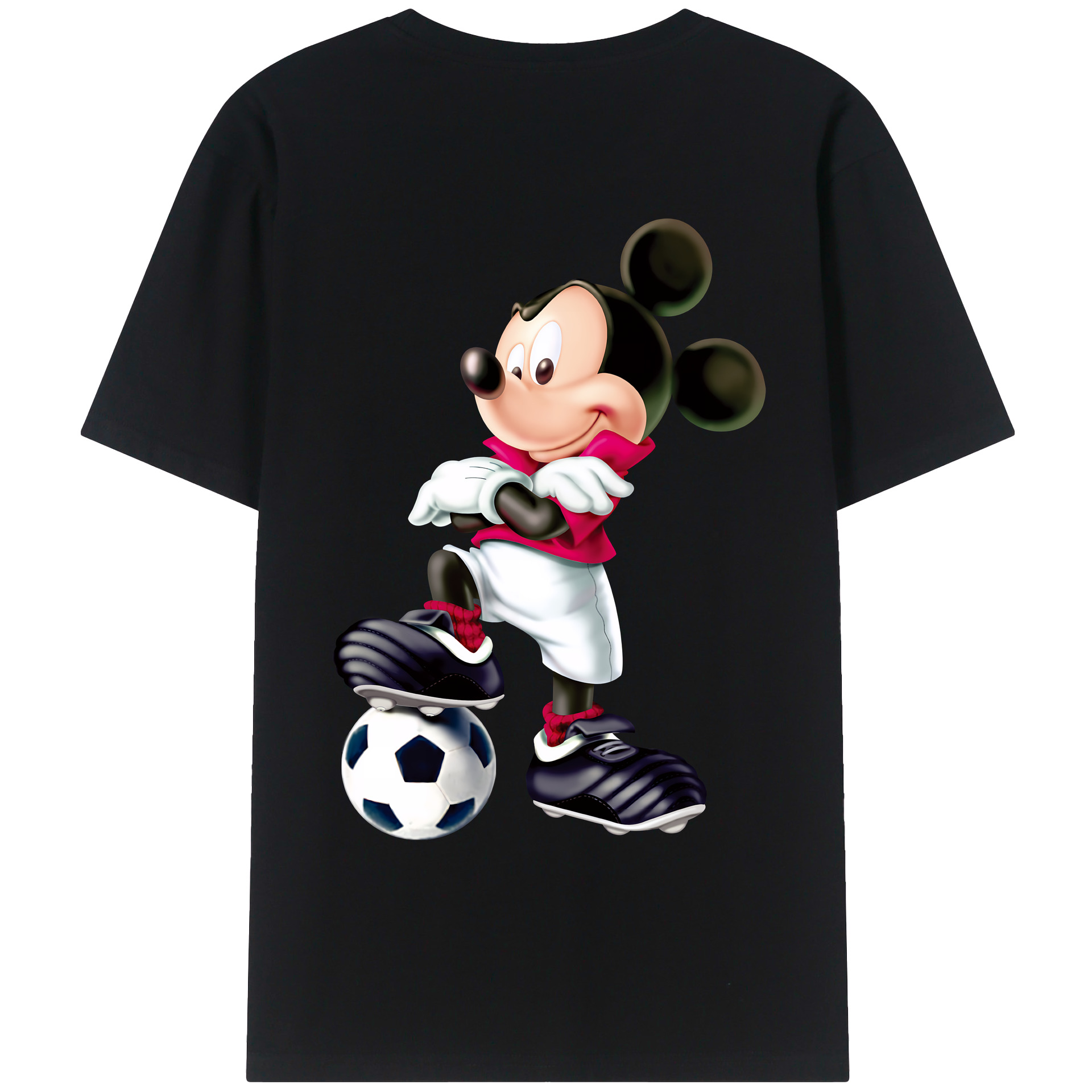 （画像用） ミッキーマウス Mickey Mouse 綿100％ メンズ半袖Tシャツ（バックプリント） 通気性