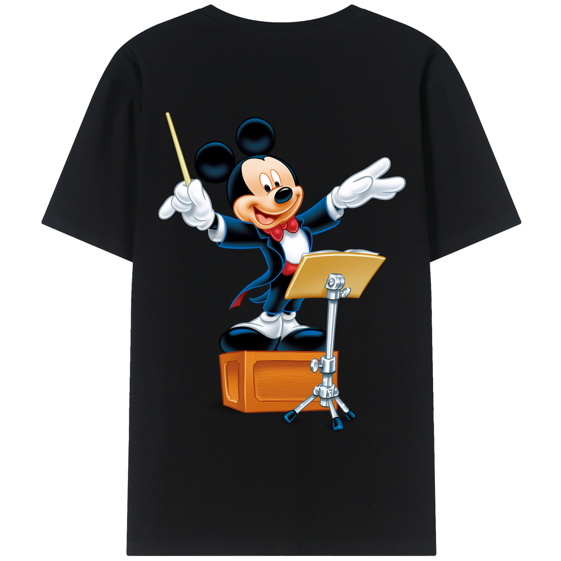 （画像用） ミッキーマウス Mickey Mouse 綿100％ メンズ半袖Tシャツ（バックプリント） 通気性