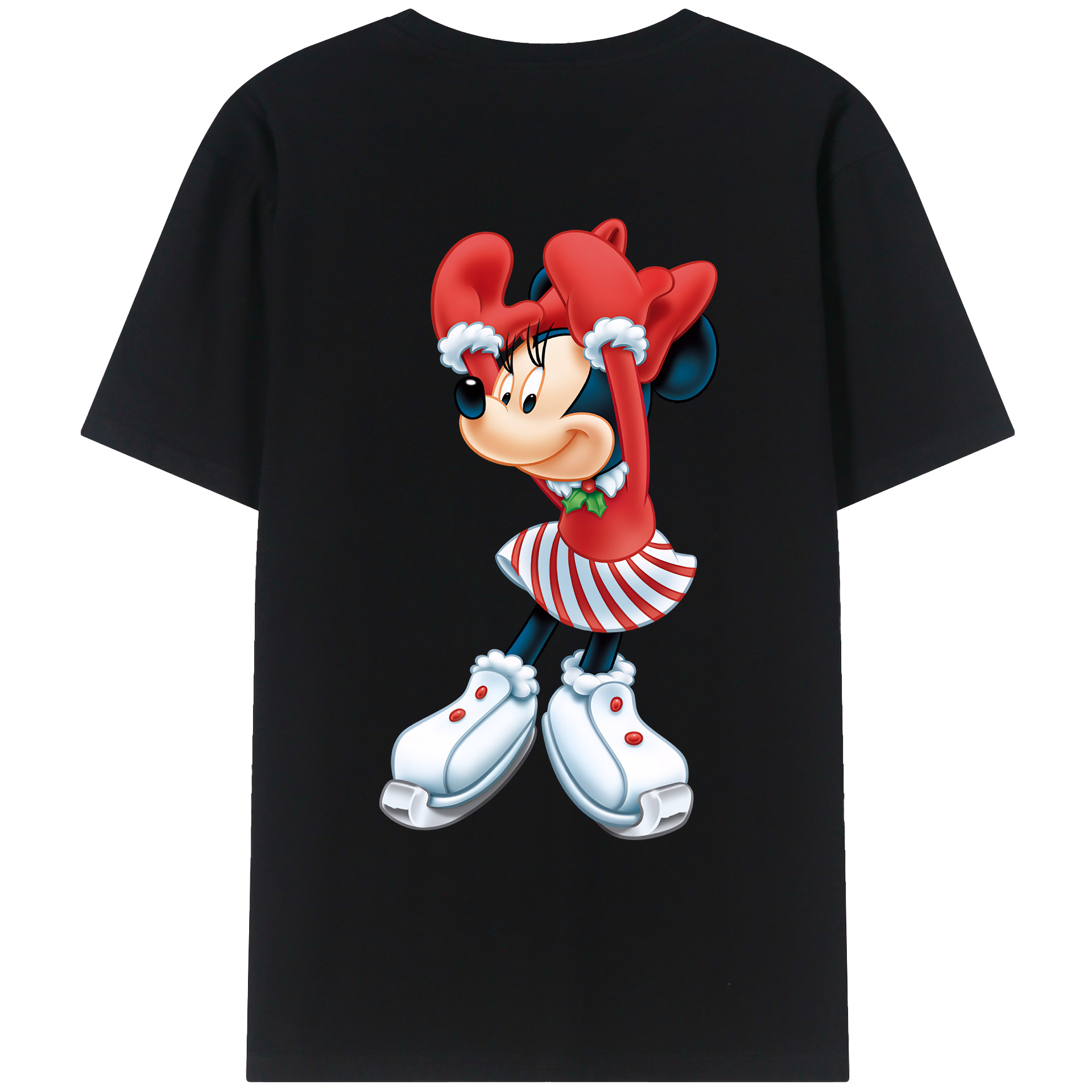 （画像用） ミッキーマウス Mickey Mouse 綿100％ メンズ半袖Tシャツ（バックプリント） 通気性