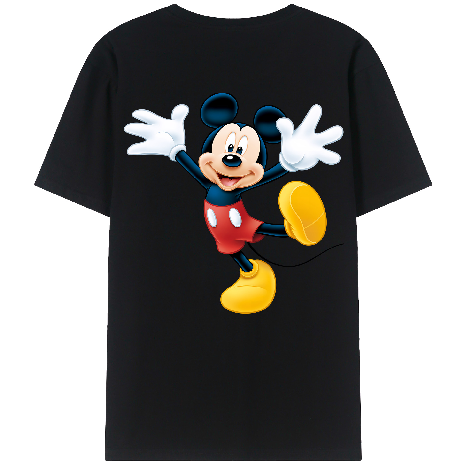 （画像用） ミッキーマウス Mickey Mouse 綿100％ メンズ半袖Tシャツ（バックプリント） 通気性