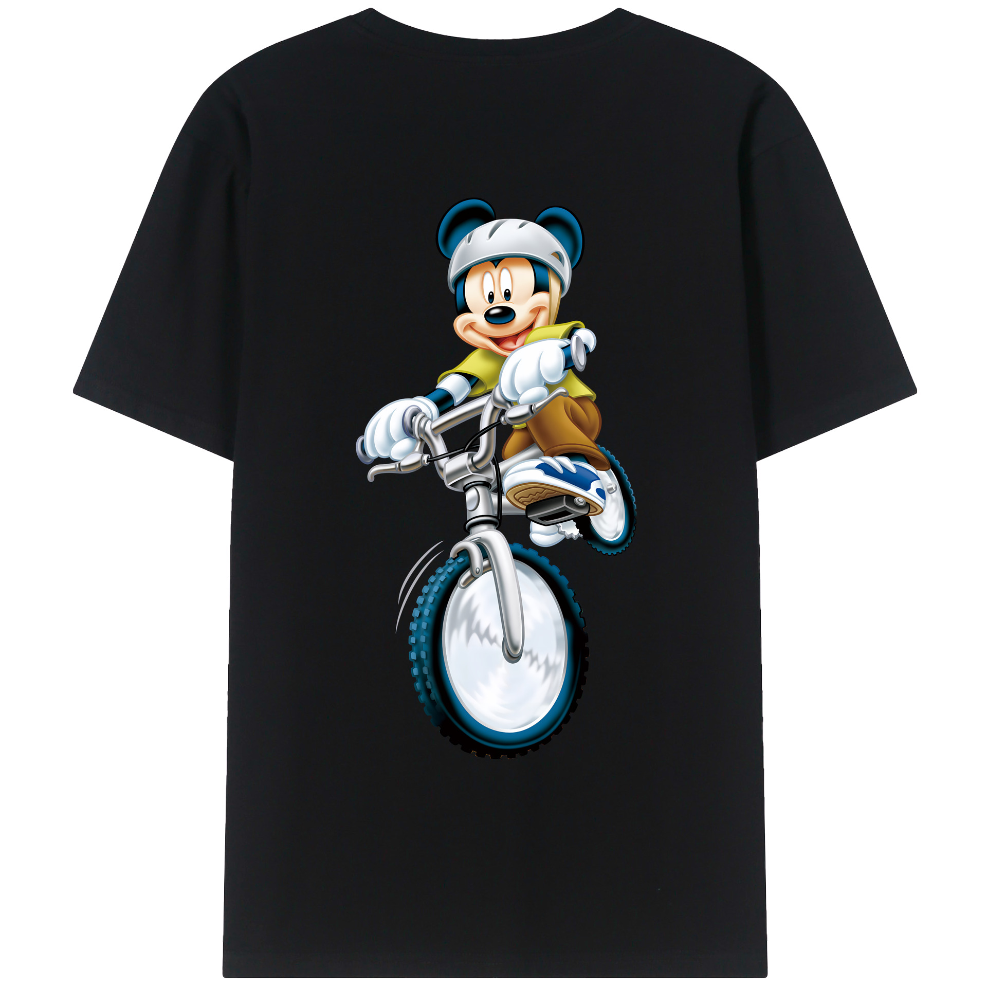 （画像用） ミッキーマウス Mickey Mouse 綿100％ メンズ半袖Tシャツ（バックプリント） 通気性