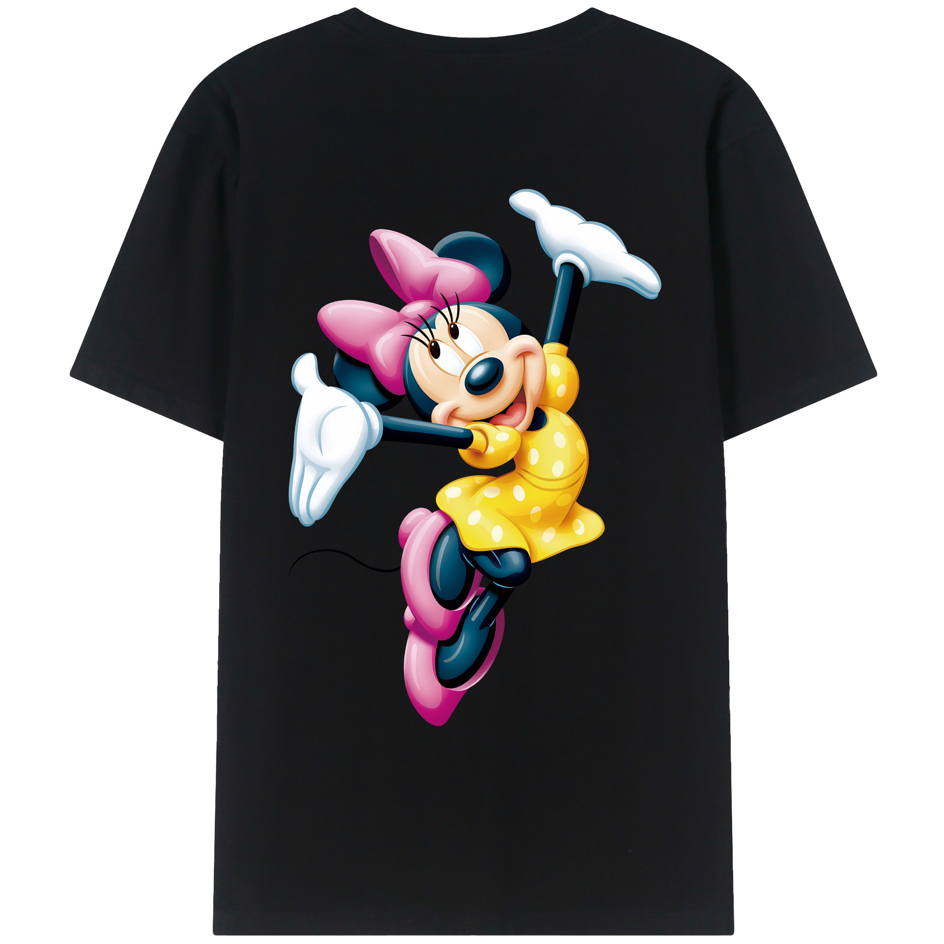 （画像用） ミッキーマウス Mickey Mouse 綿100％ メンズ半袖Tシャツ（バックプリント） 通気性