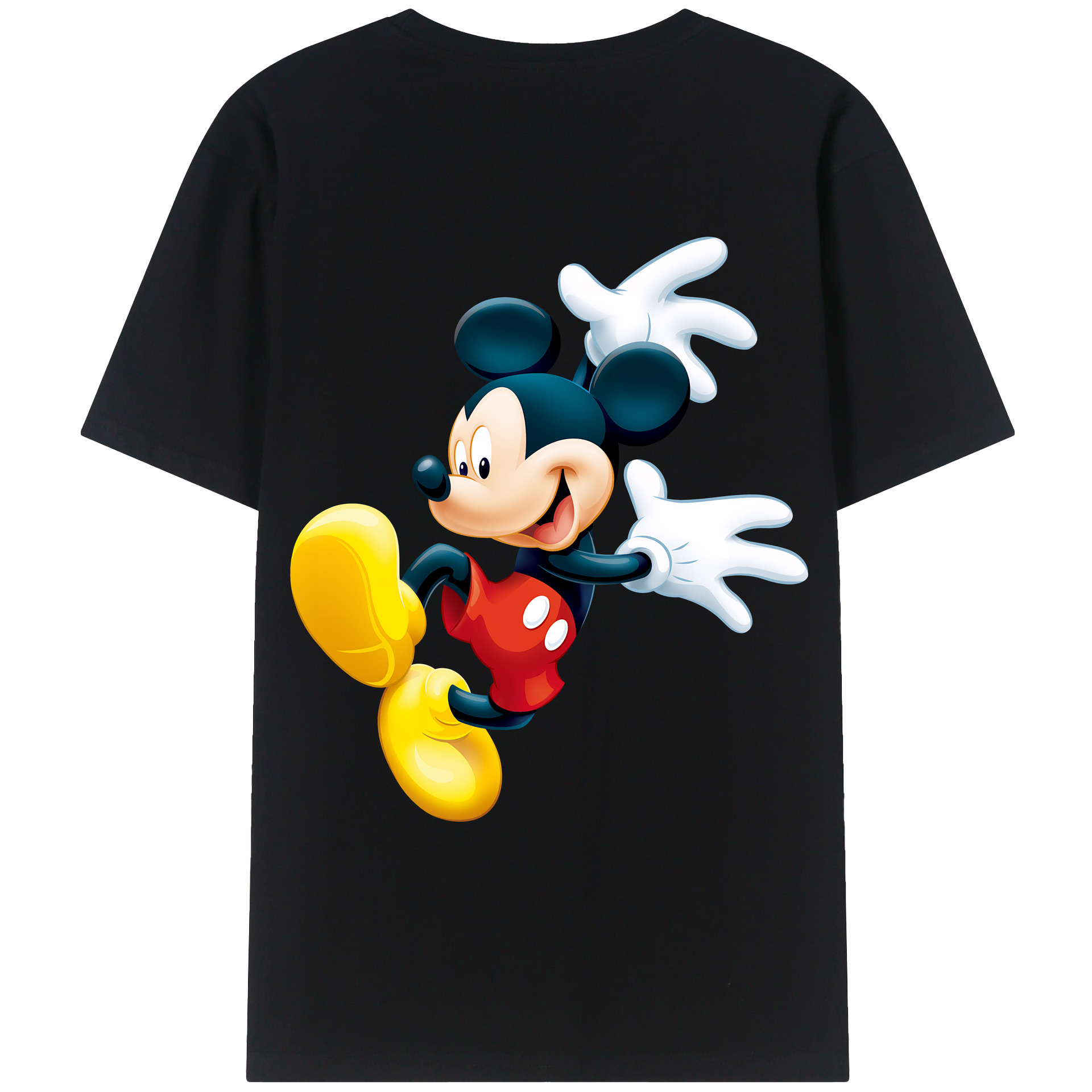 （画像用） ミッキーマウス Mickey Mouse 綿100％ メンズ半袖Tシャツ（バックプリント） 通気性