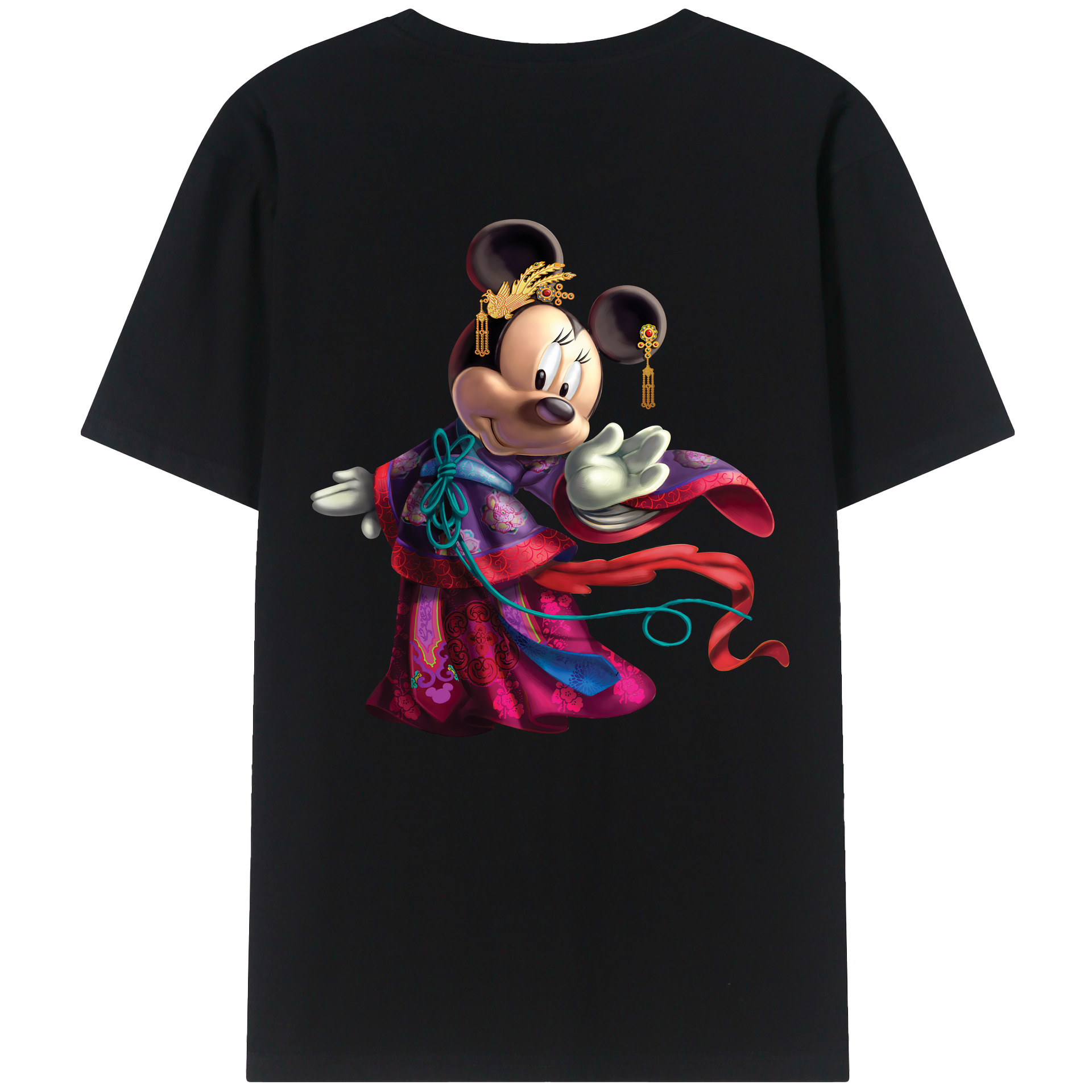 （画像用） ミッキーマウス Mickey Mouse 綿100％ メンズ半袖Tシャツ（バックプリント） 通気性