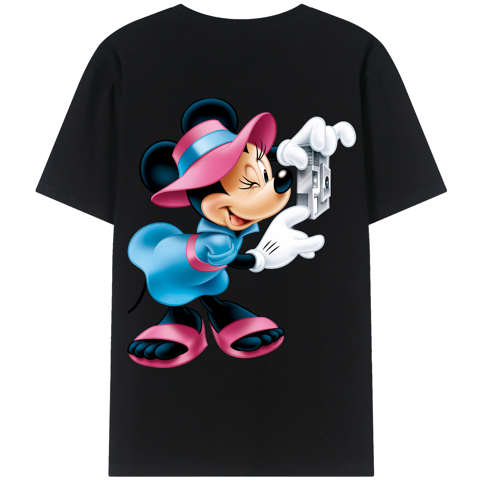 （画像用） ミッキーマウス Mickey Mouse 綿100％ メンズ半袖Tシャツ（バックプリント） 通気性